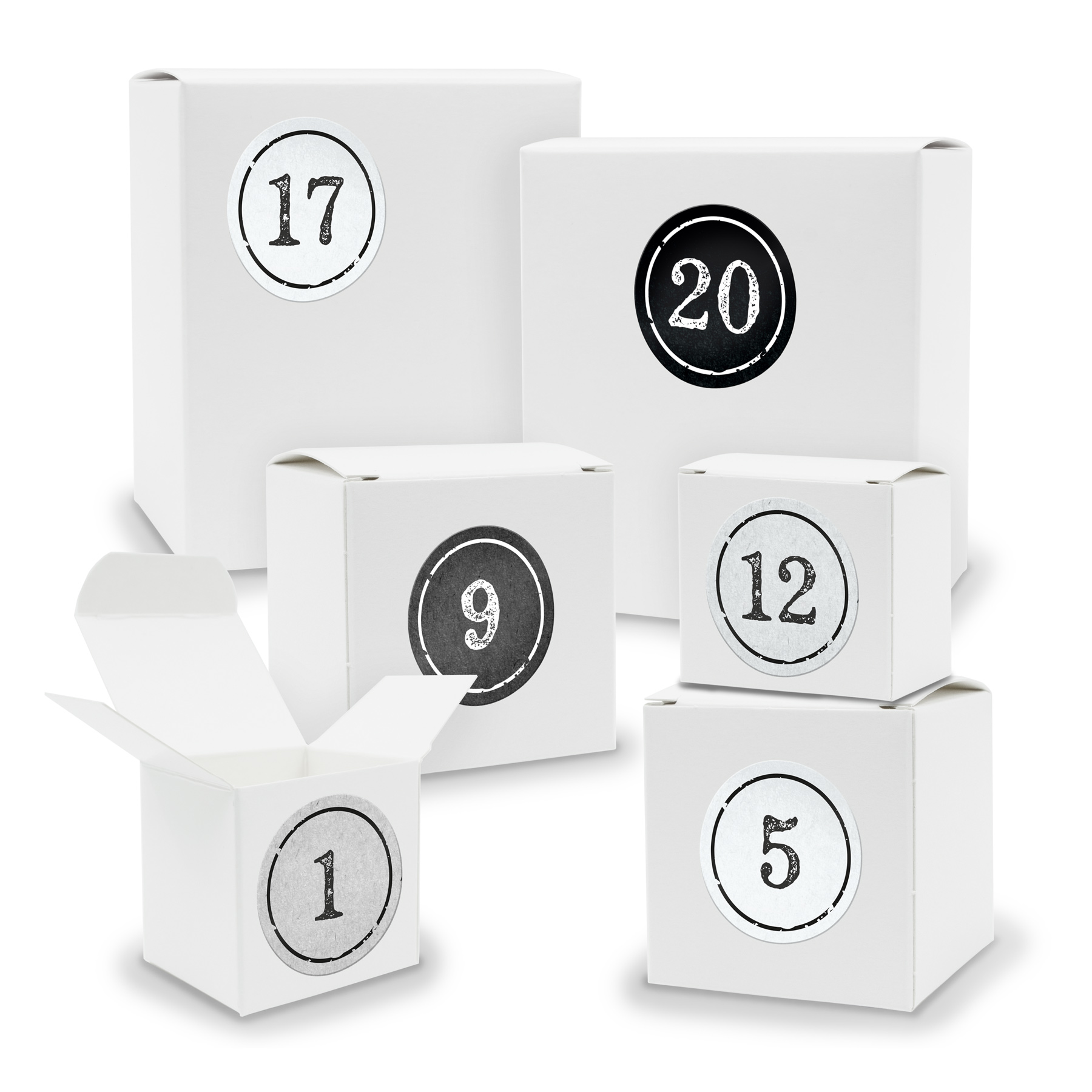 Adventskalender zum F�llen 24x Quader W�rfel gemischt WE...