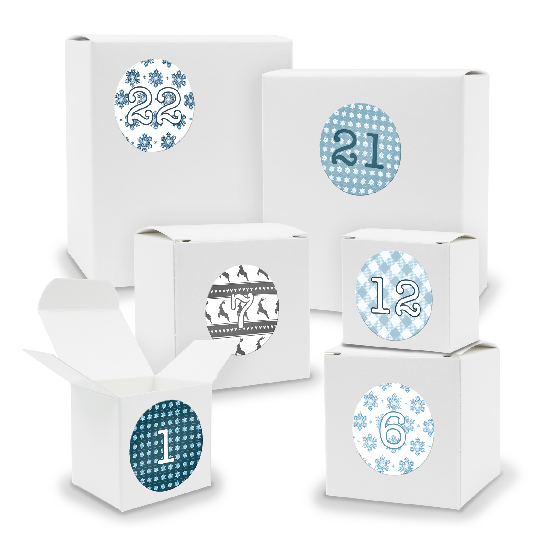 Adventskalender zum F�llen 24x Quader W�rfel gemischt WE...
