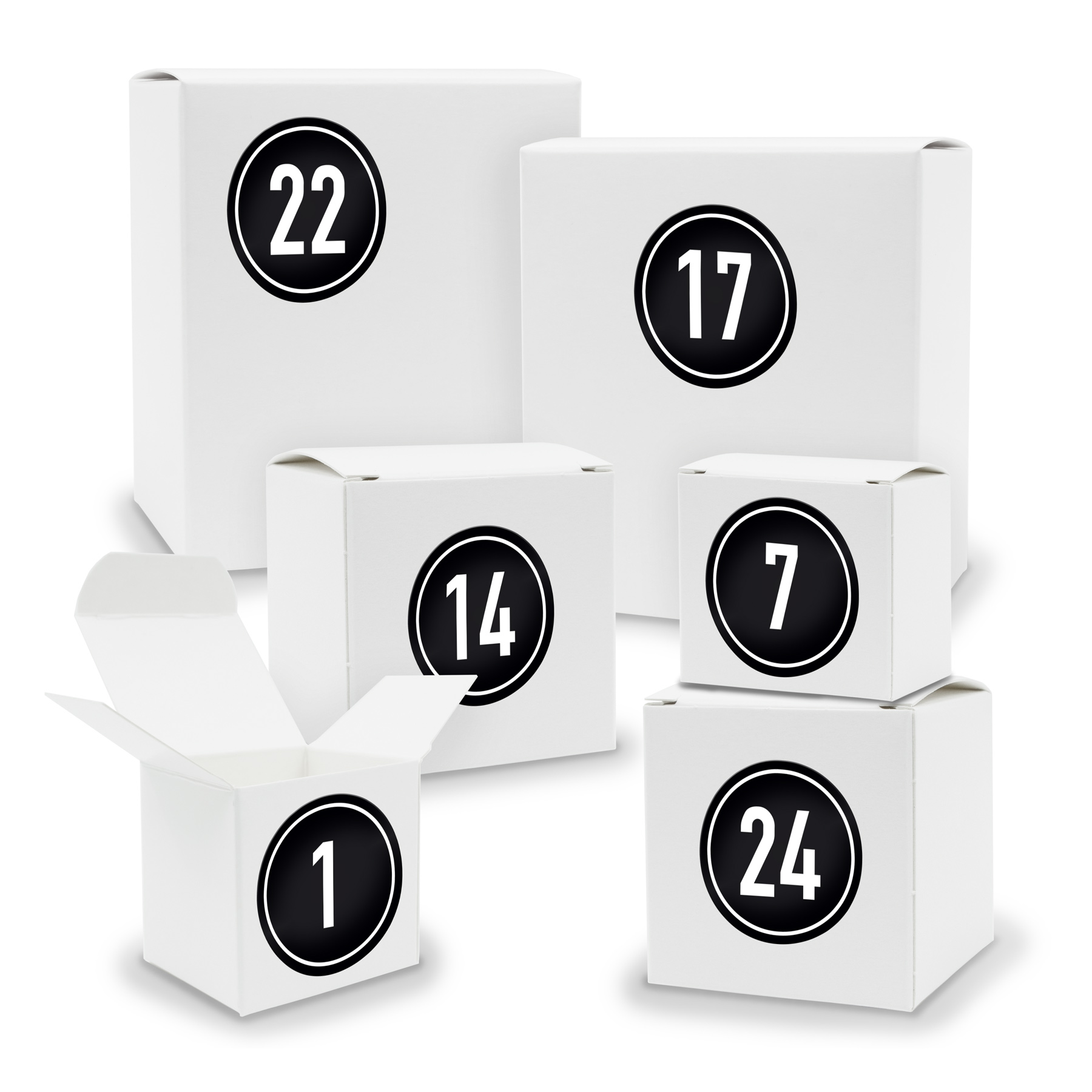 Adventskalender zum F�llen 24x Quader W�rfel gemischt WE...