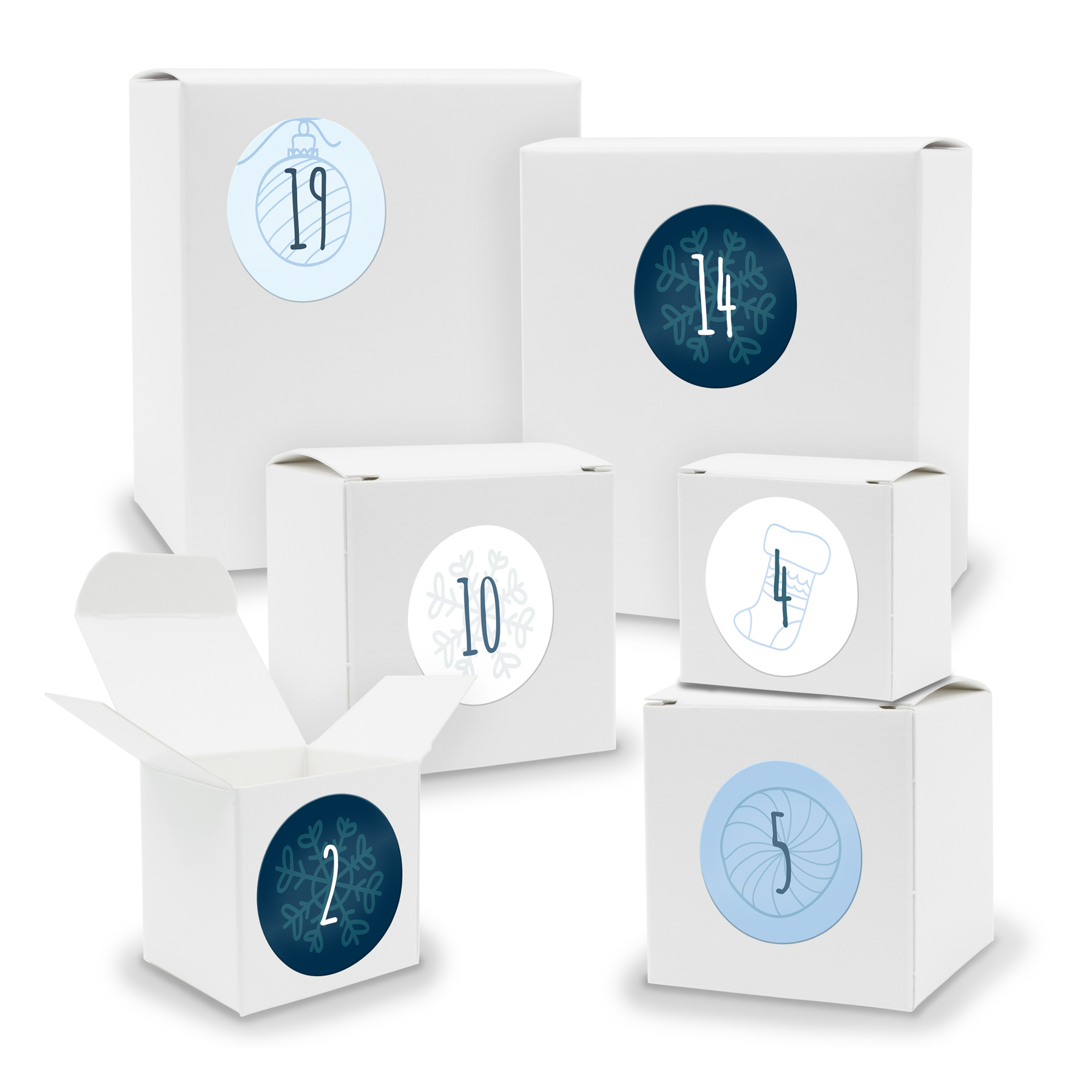 Adventskalender zum F�llen 24x Quader W�rfel gemischt WE...