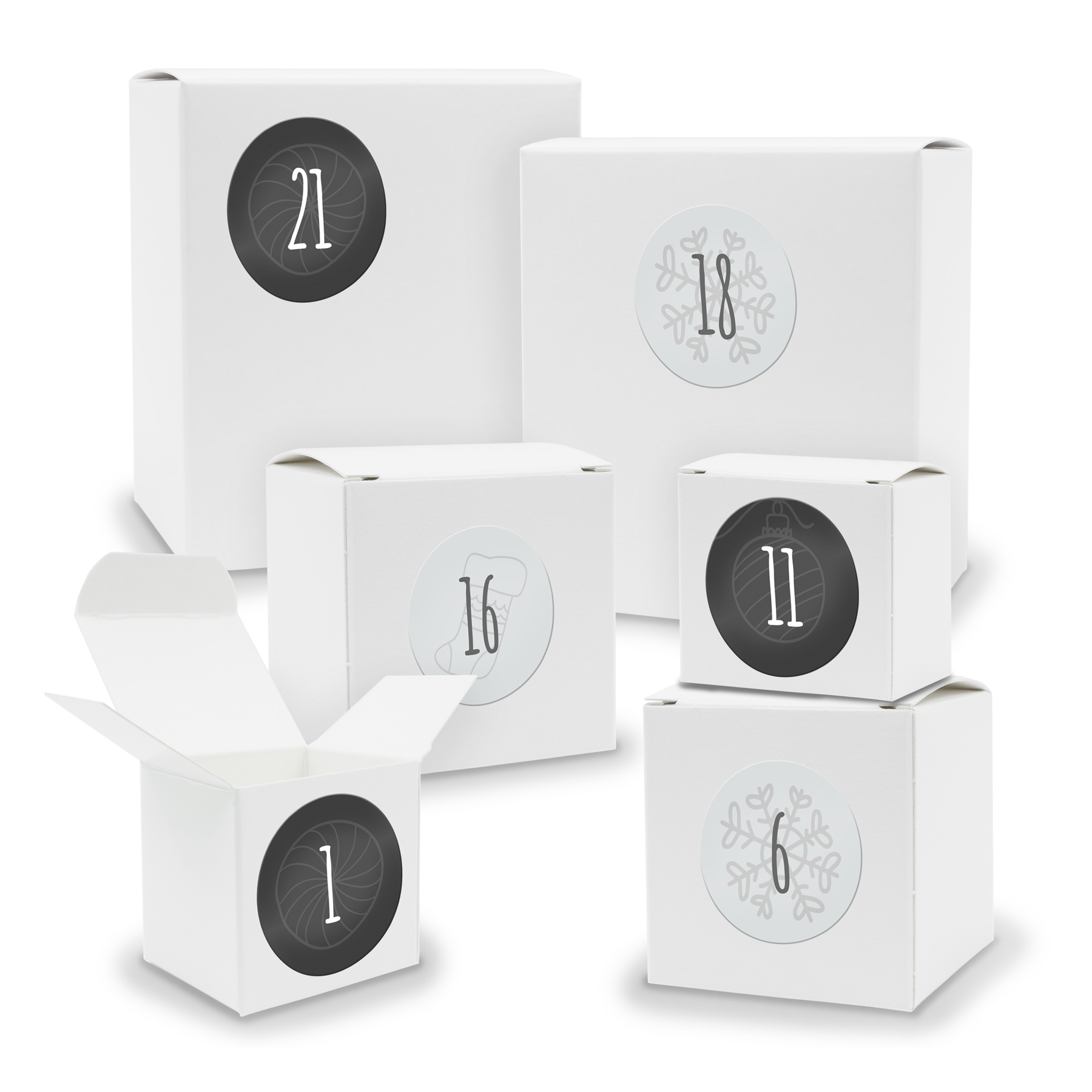 Adventskalender zum F�llen 24x Quader W�rfel gemischt WE...