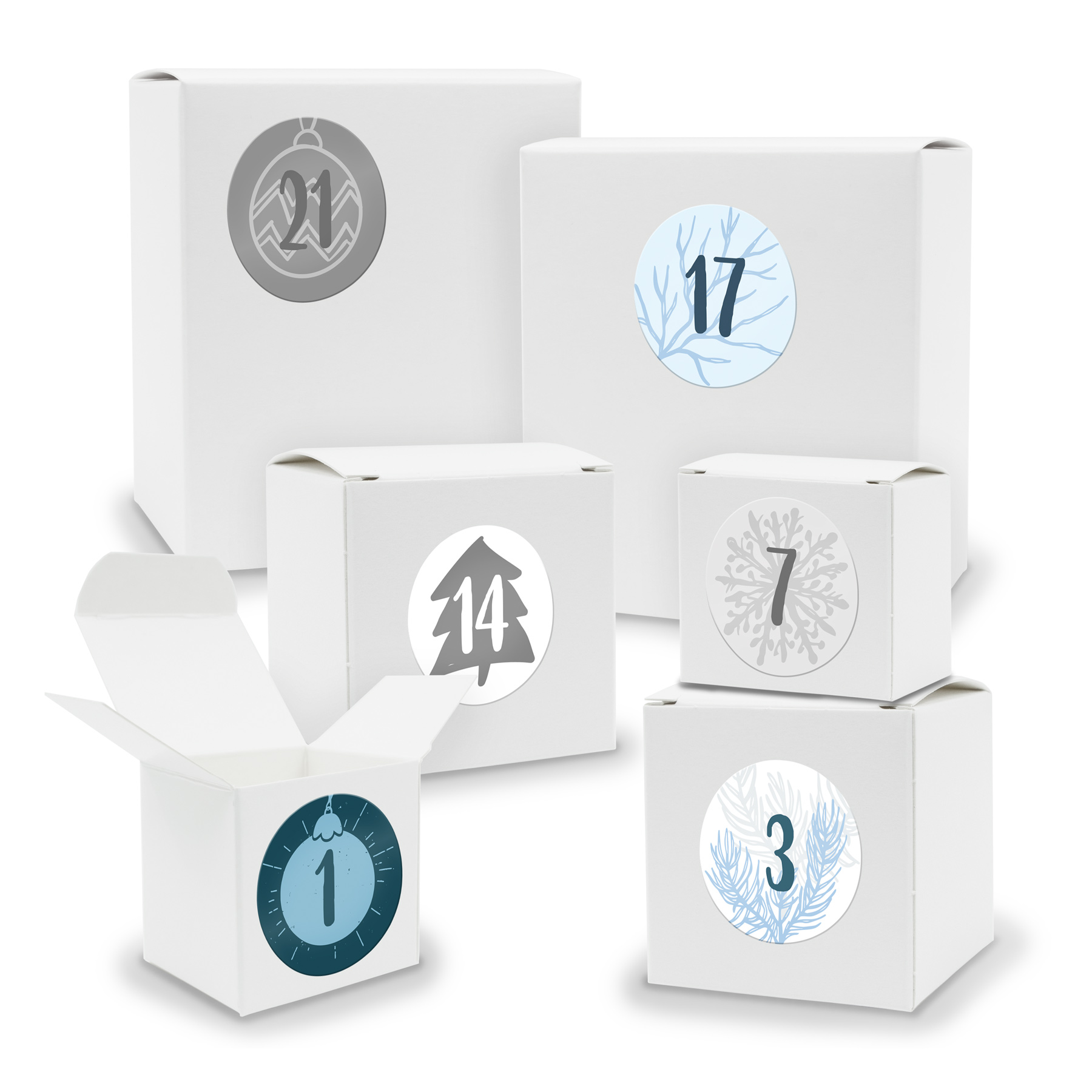 Adventskalender zum F�llen 24x Quader W�rfel gemischt WE...