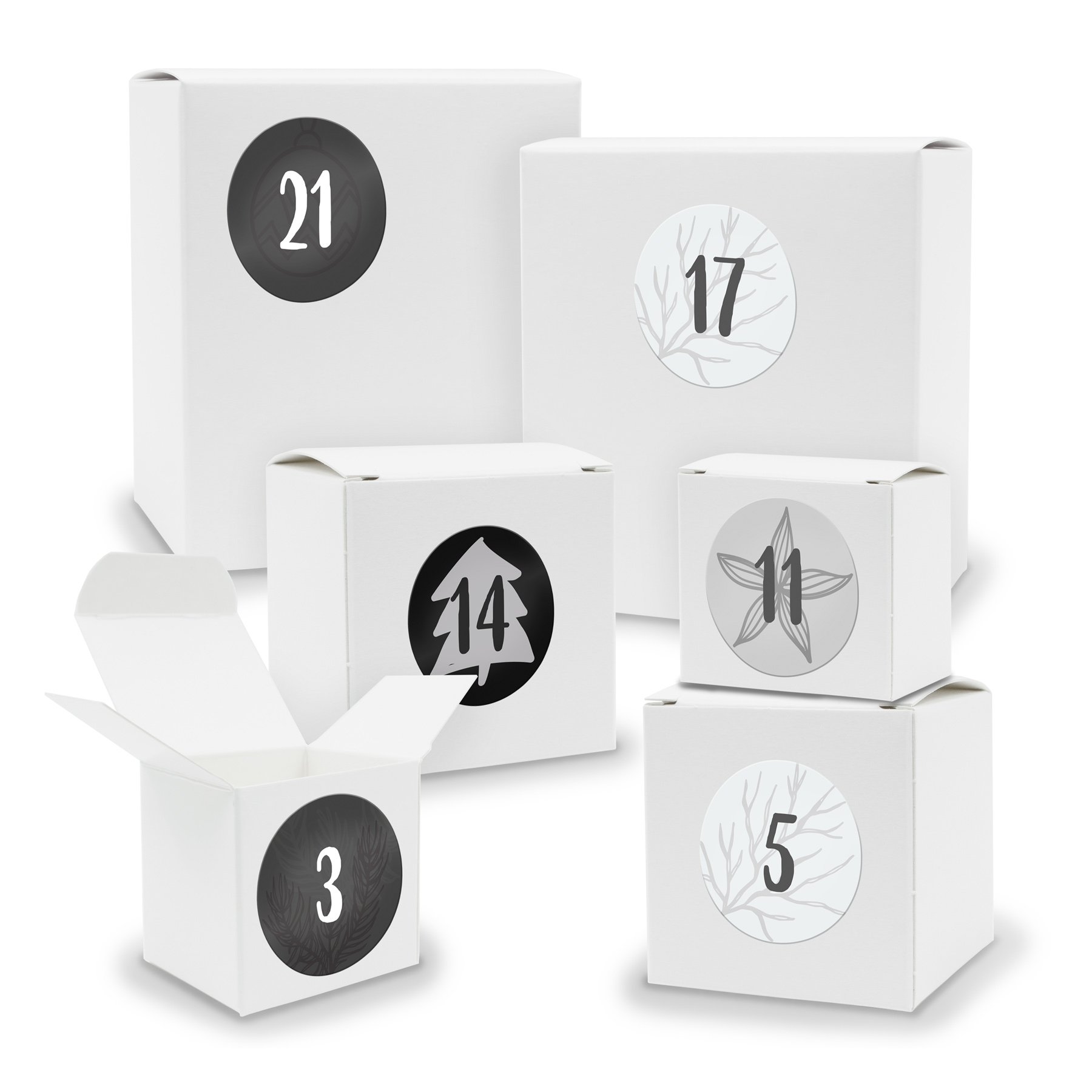 Adventskalender zum F�llen 24x Quader W�rfel gemischt WE...