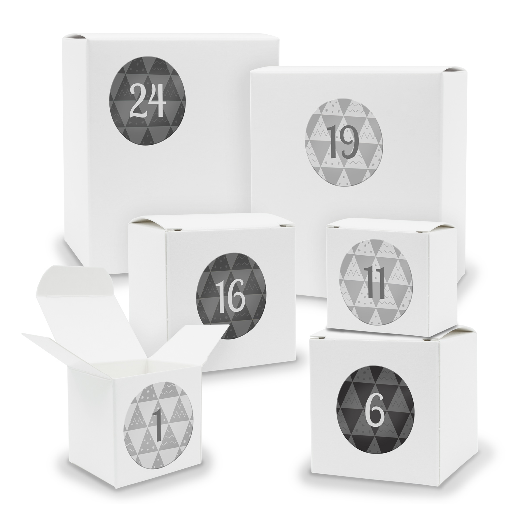 Adventskalender zum F�llen 24x Quader W�rfel gemischt WE...