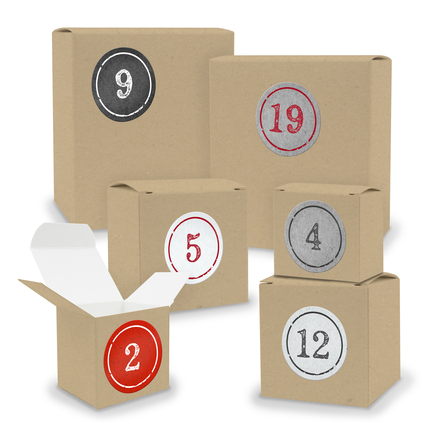 Adventskalender zum F�llen 24x Quader W�rfel gemischt BR...