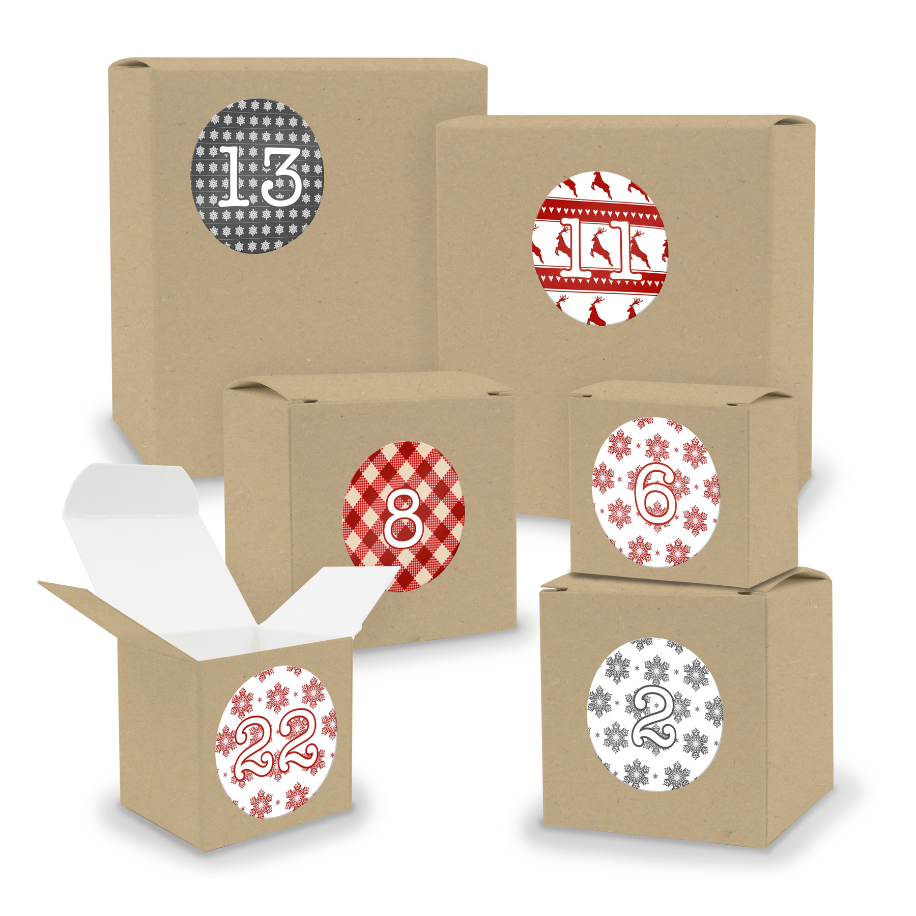 Adventskalender zum F�llen 24x Quader W�rfel gemischt BR...