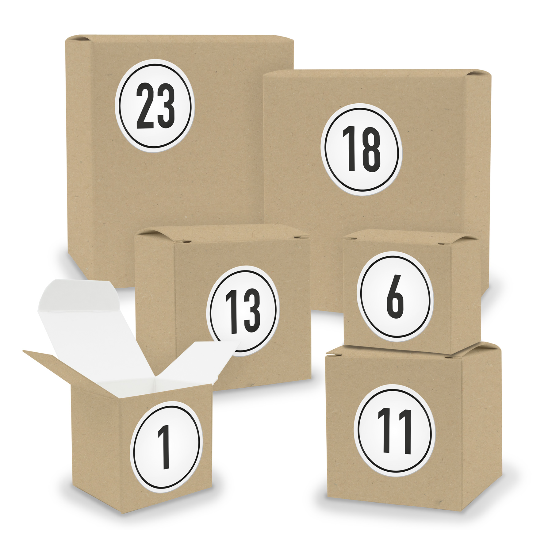 Adventskalender zum F�llen 24x Quader W�rfel gemischt BR...