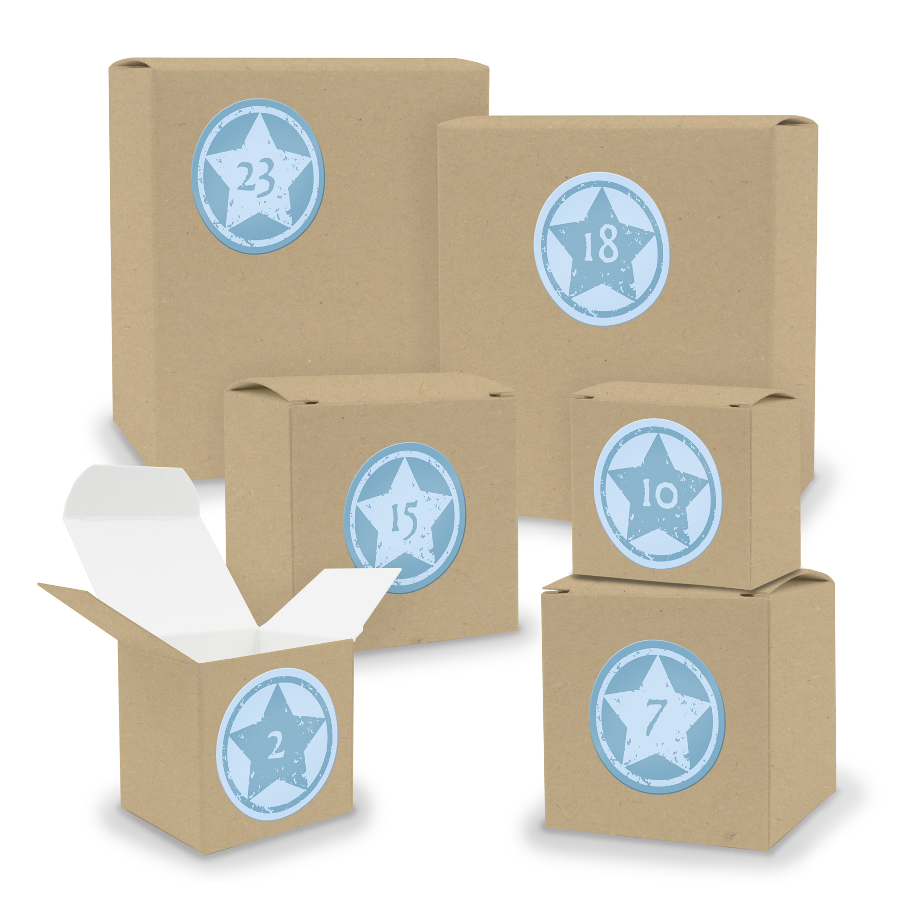 Adventskalender zum F�llen 24x Quader W�rfel gemischt BR...