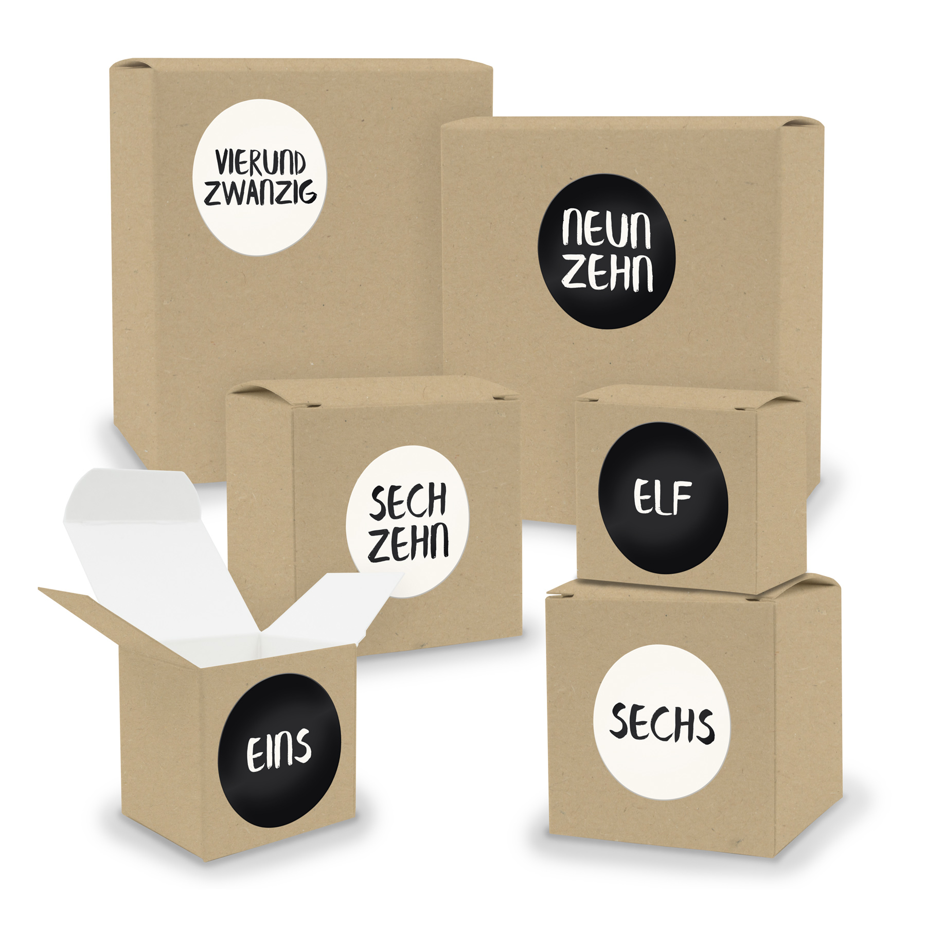 Adventskalender zum F�llen 24x Quader W�rfel gemischt BR...
