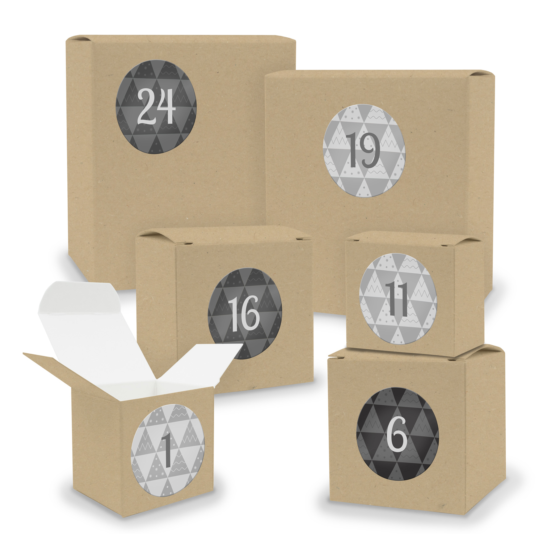 Adventskalender zum F�llen 24x Quader W�rfel gemischt BR...