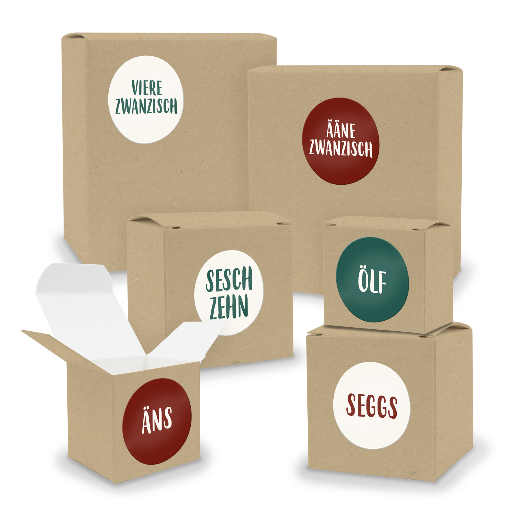 Adventskalender zum F�llen 24x Quader W�rfel gemischt BR...