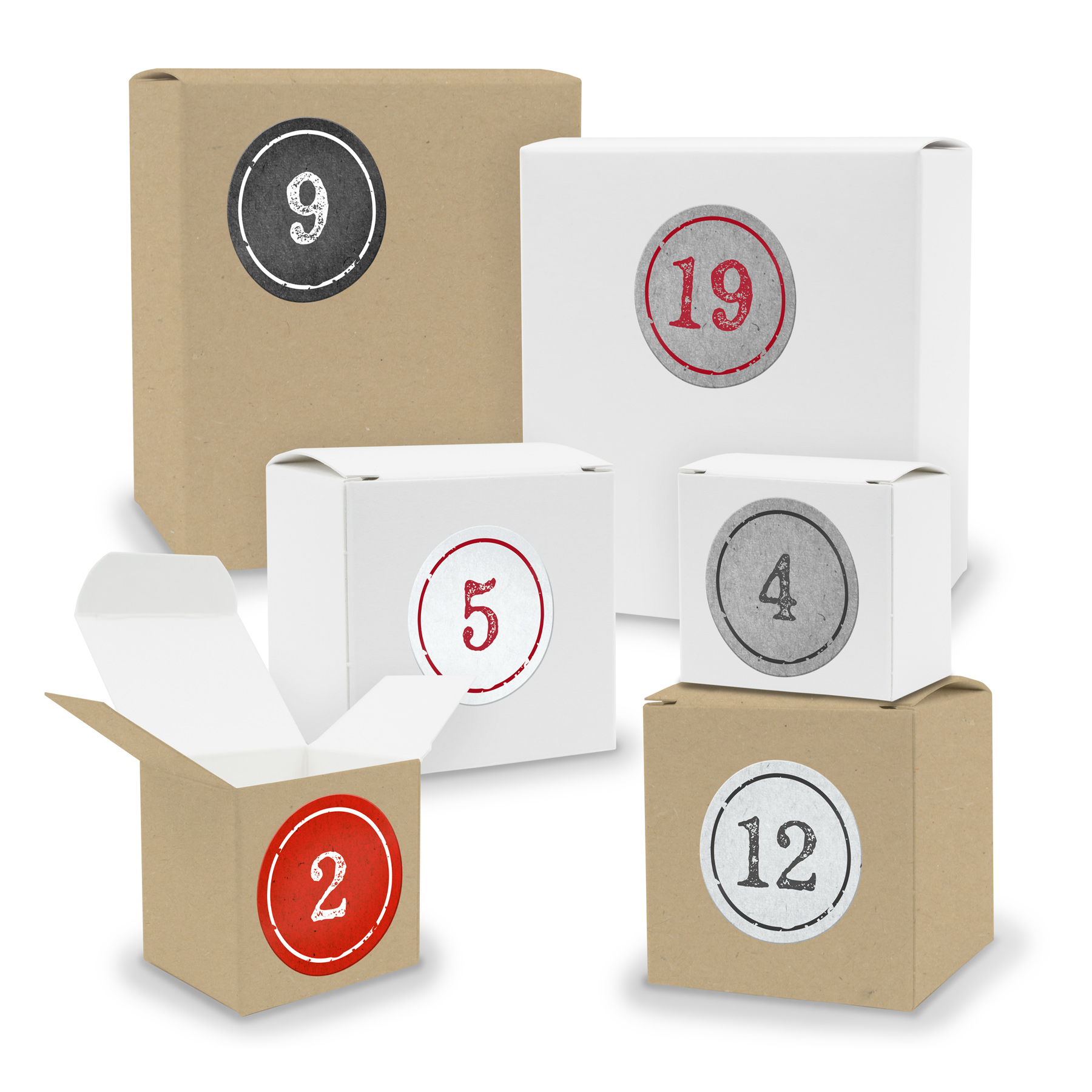 Adventskalender zum F�llen 24x Quader W�rfel gemischt WE...