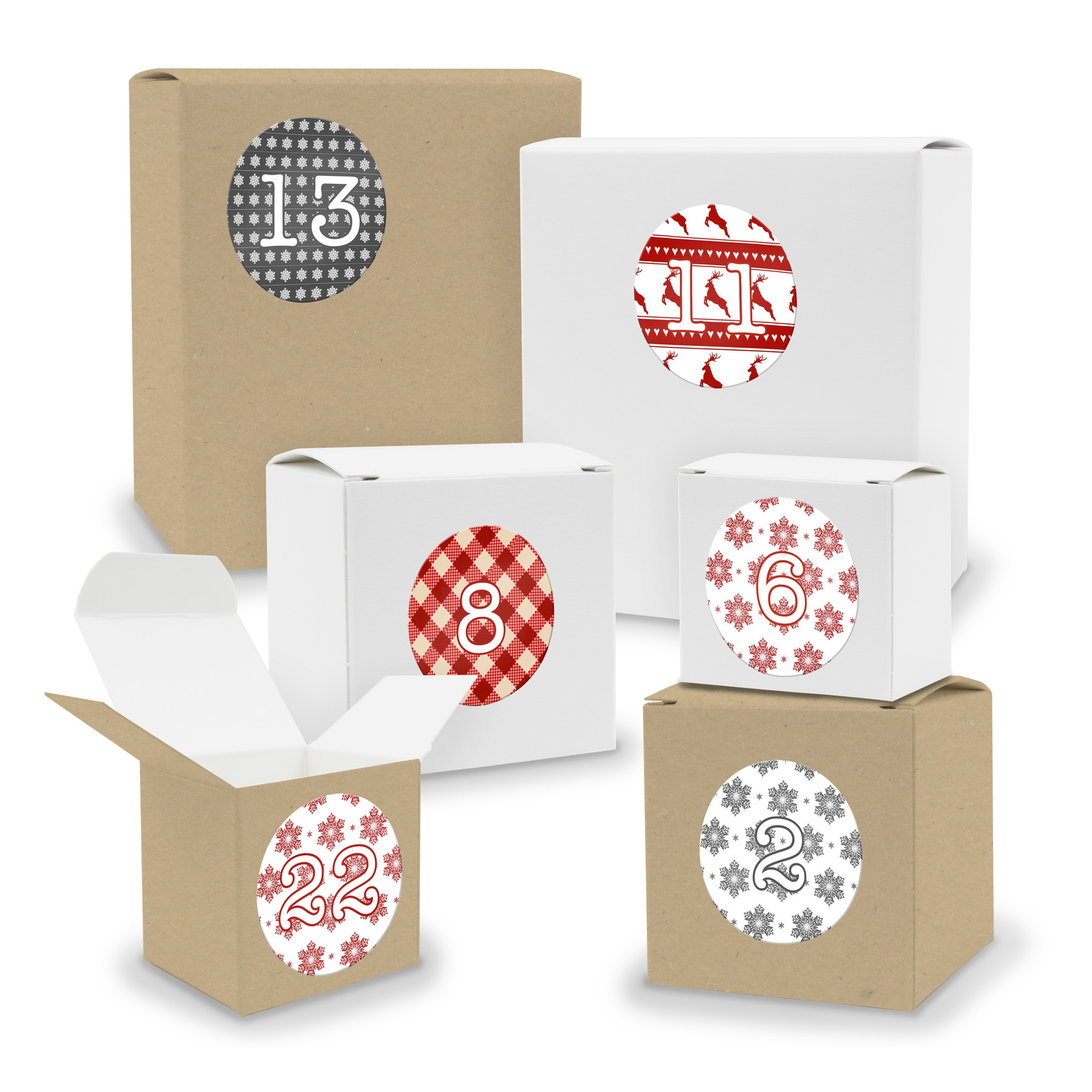 Adventskalender zum F�llen 24x Quader W�rfel gemischt WE...