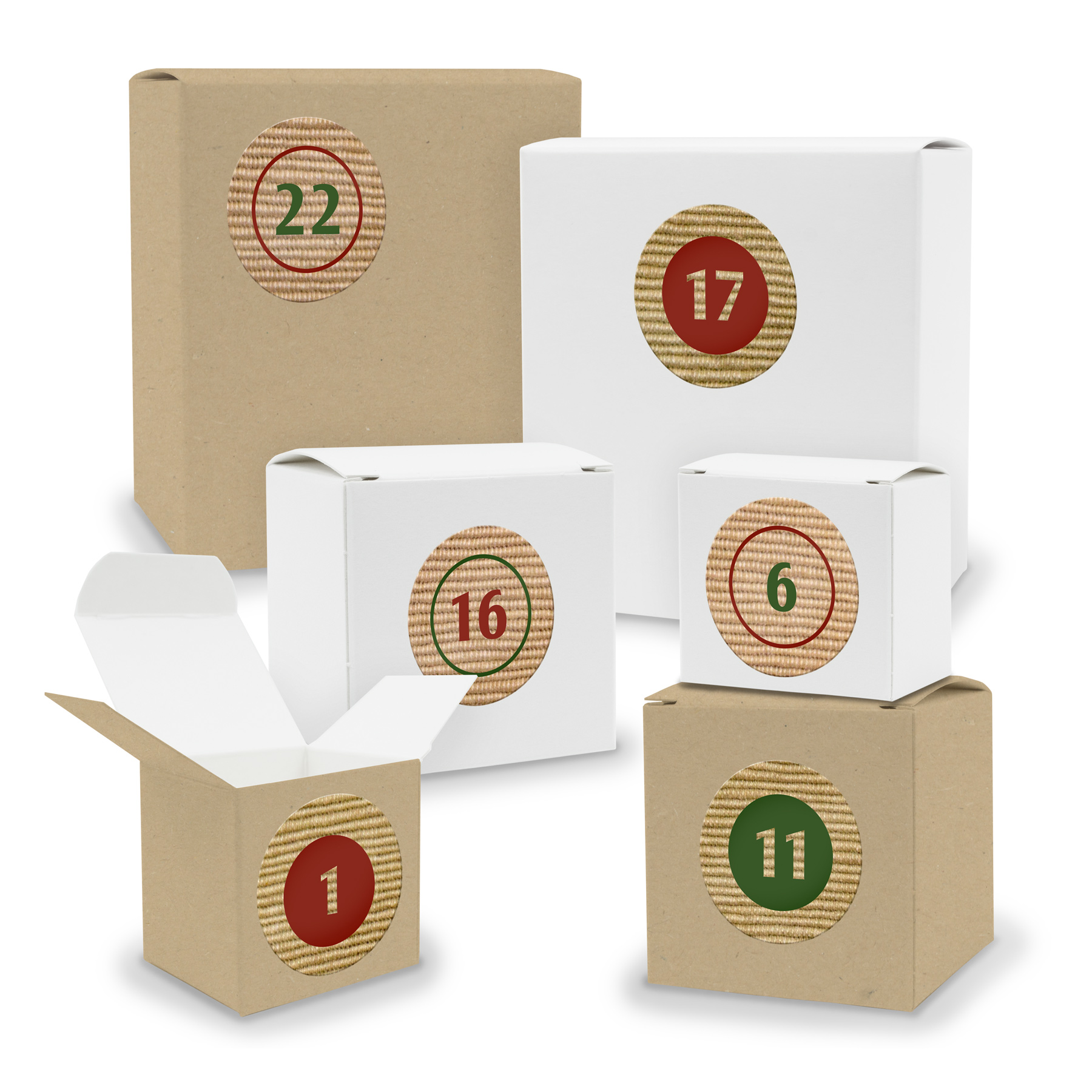 Adventskalender zum F�llen 24x Quader W�rfel gemischt WE...