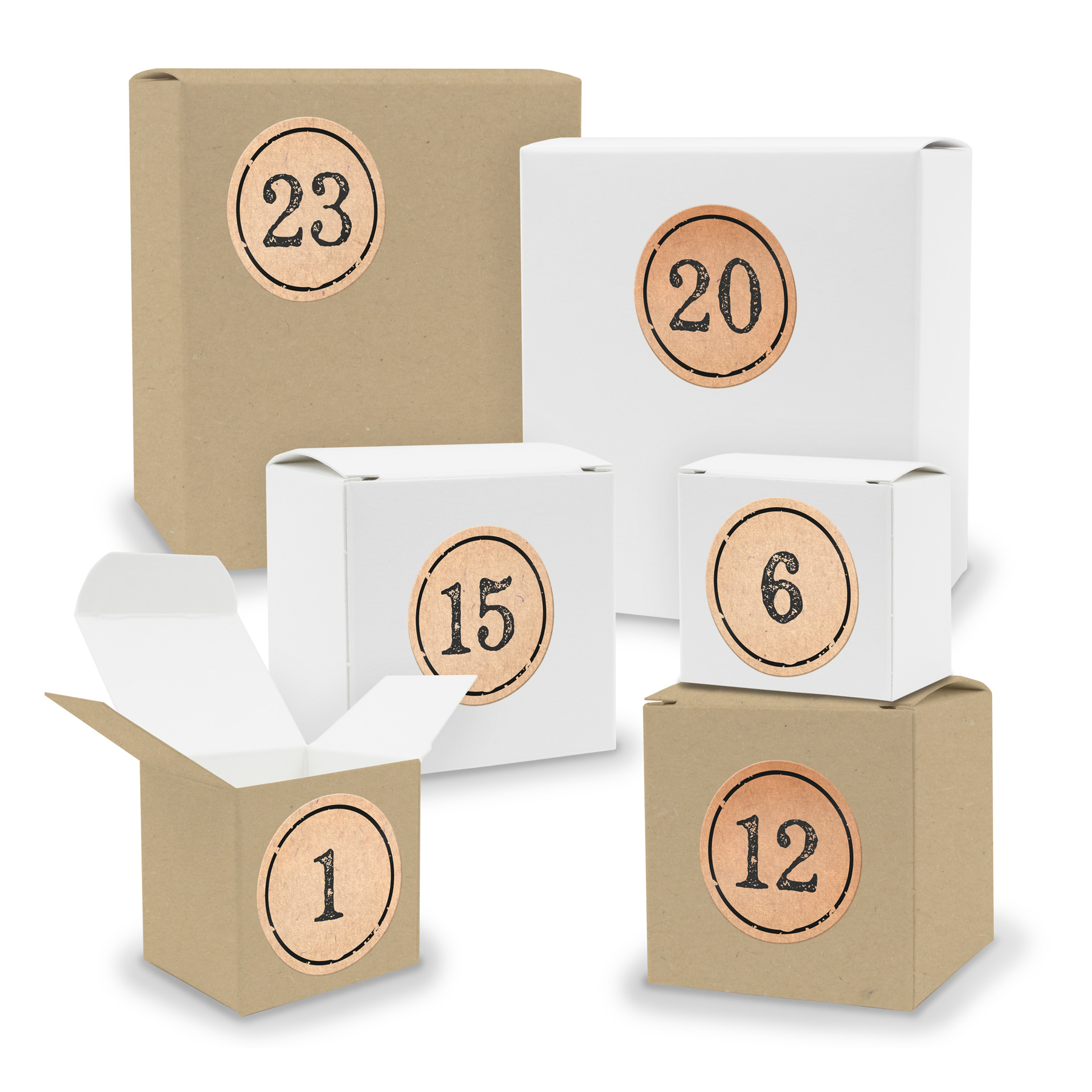 Adventskalender zum F�llen 24x Quader W�rfel gemischt WE...