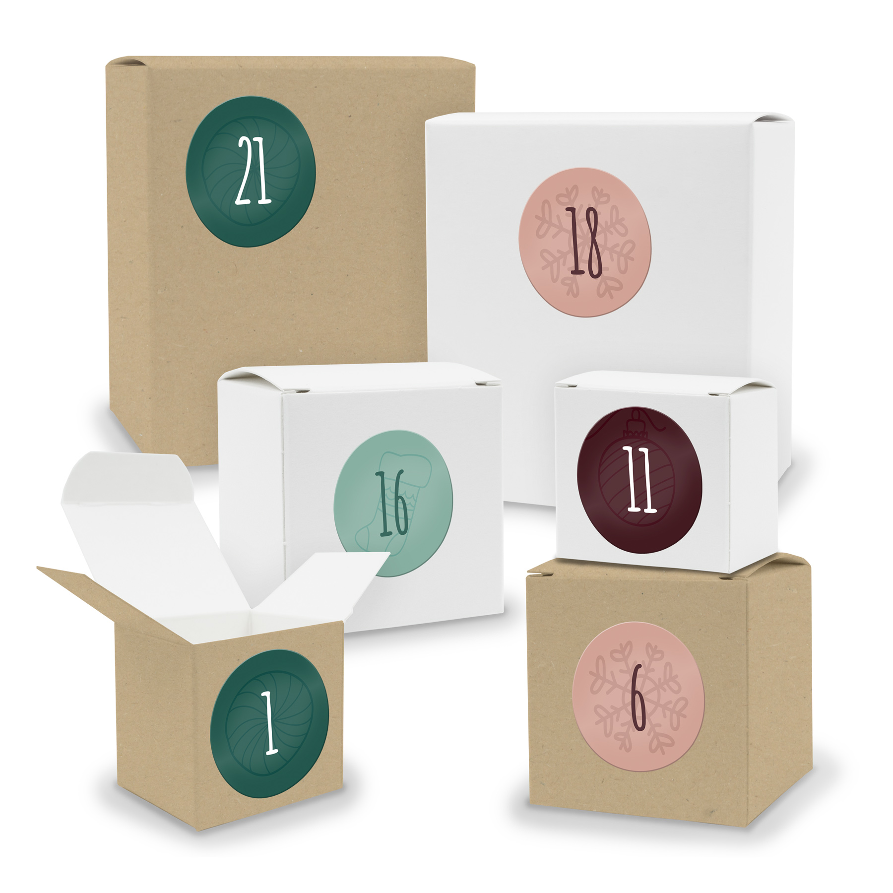 Adventskalender zum F�llen 24x Quader W�rfel gemischt WE...