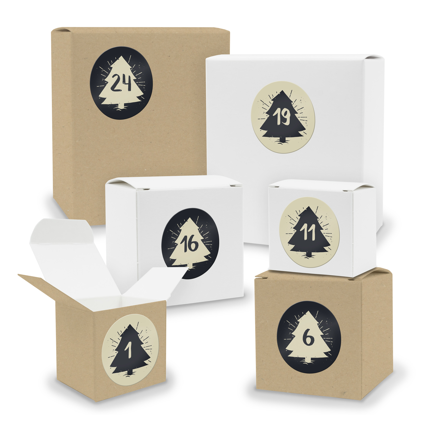Adventskalender zum F�llen 24x Quader W�rfel gemischt WE...