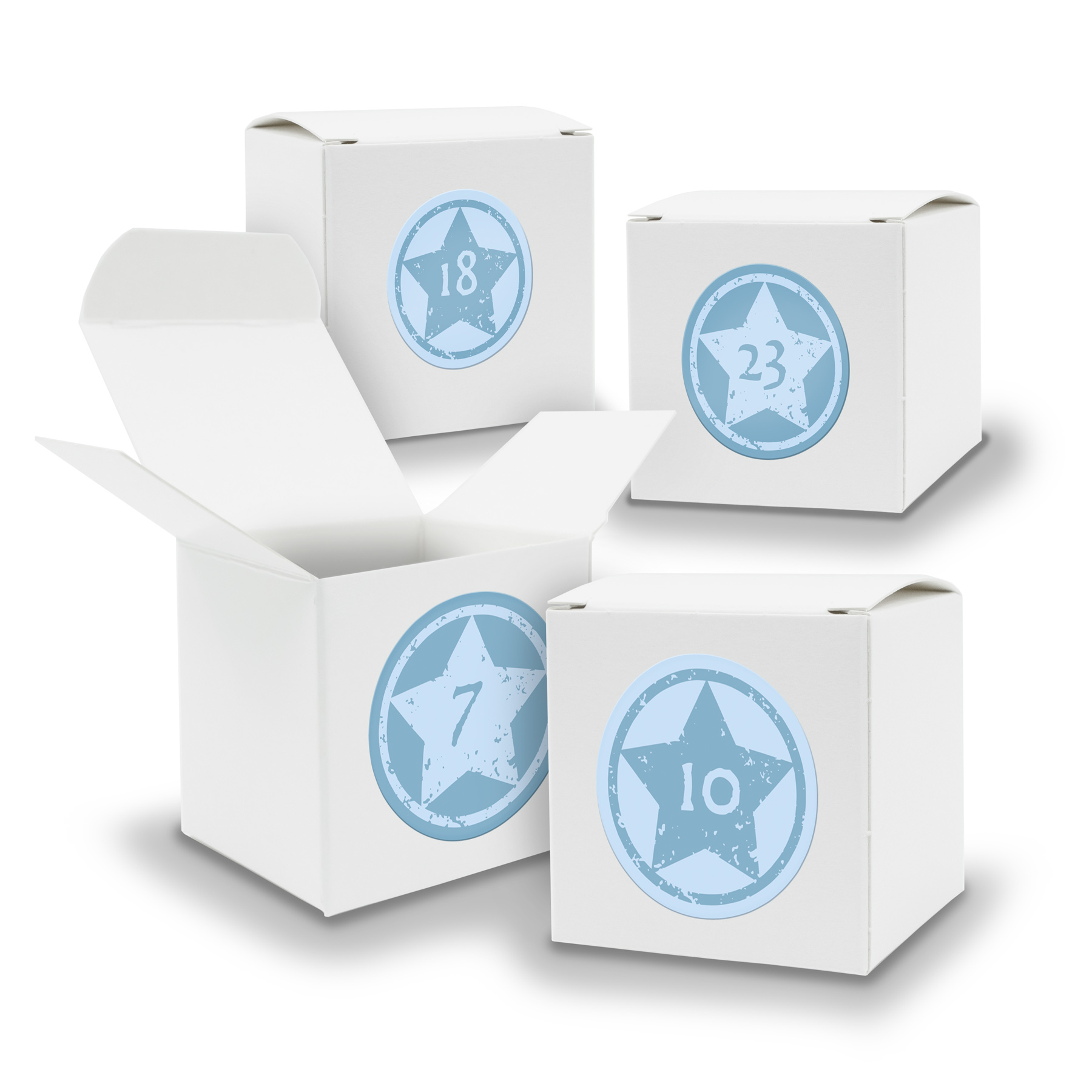 Adventskalender zum F�llen 24x W�rfel 6,5cm WEISS + Stic...