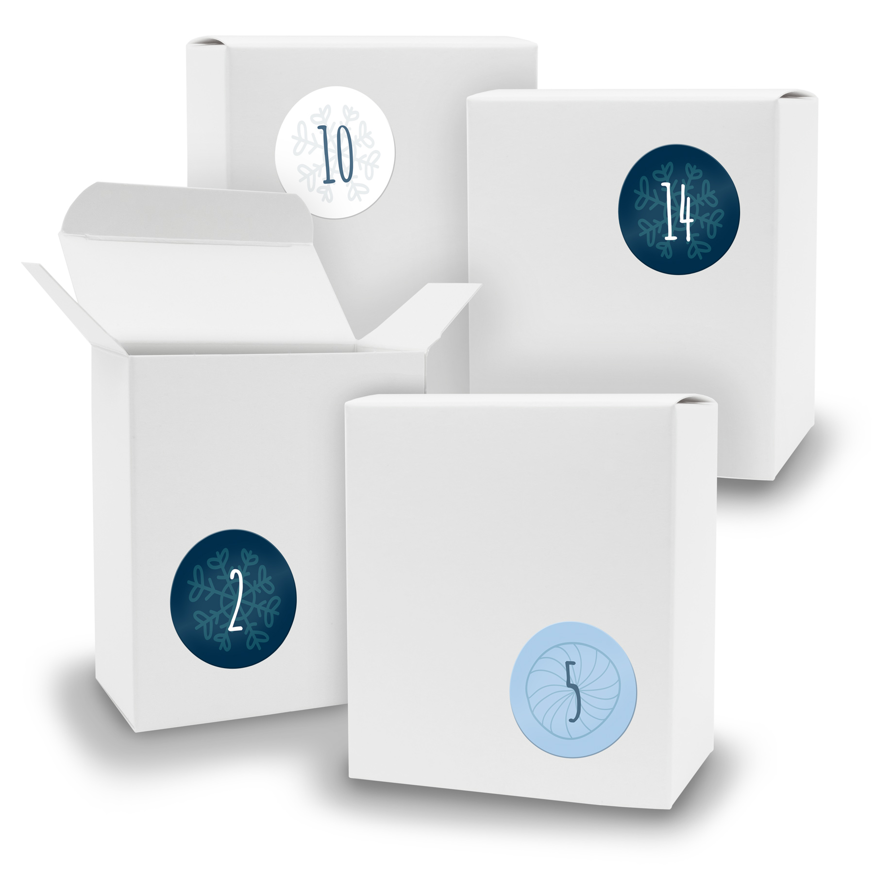 Adventskalender zum F�llen 24x Quader WEISS + Sticker V0...