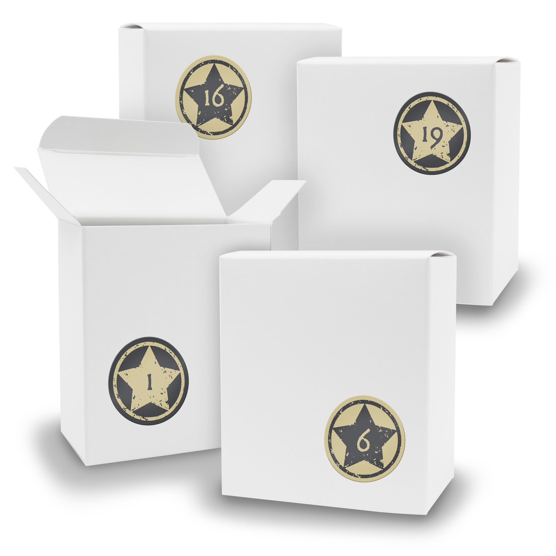 Adventskalender zum F�llen 24x Quader WEISS + Sticker V0...