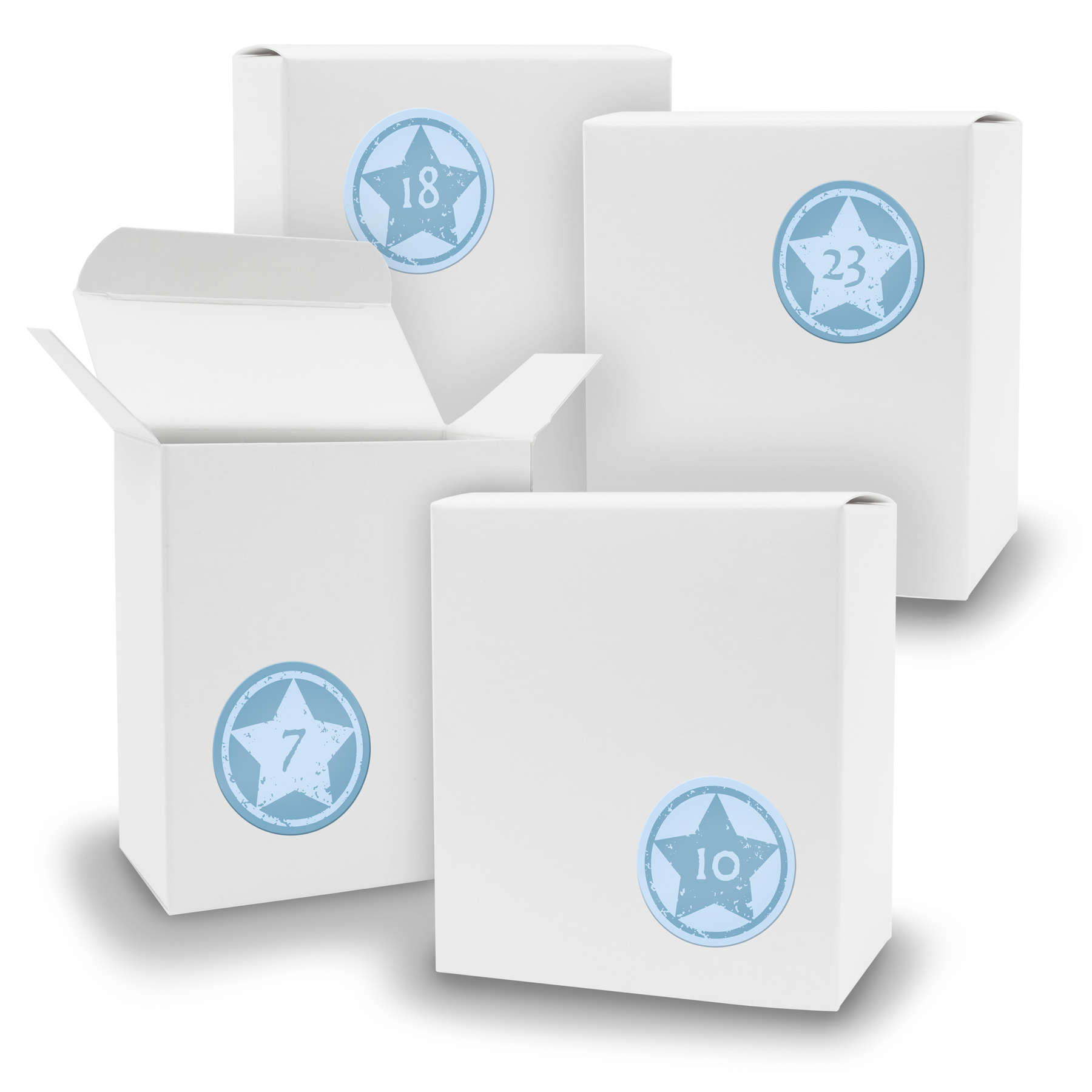 Adventskalender zum F�llen 24x Quader WEISS + Sticker V0...