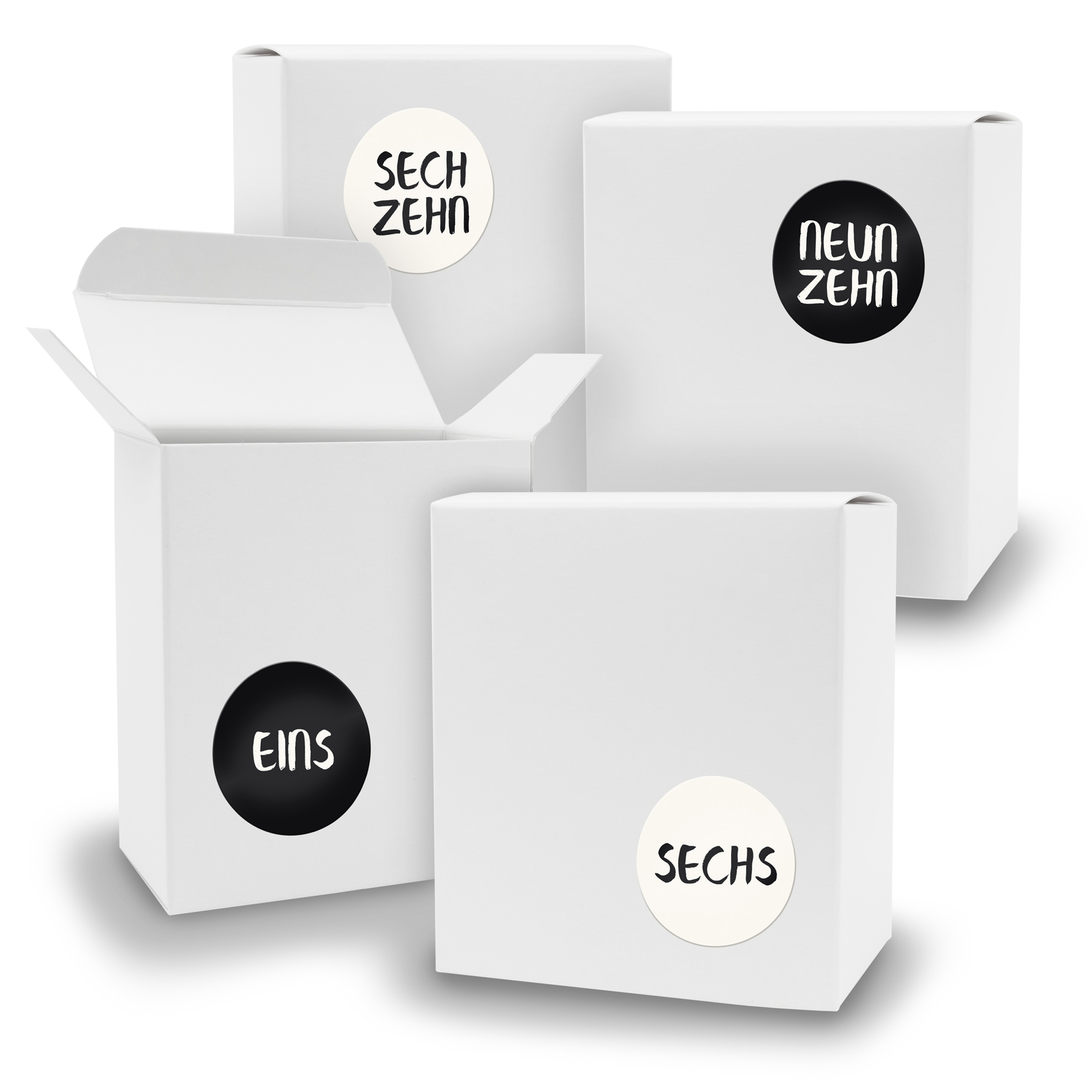 Adventskalender zum F�llen 24x Quader WEISS + Sticker V0...