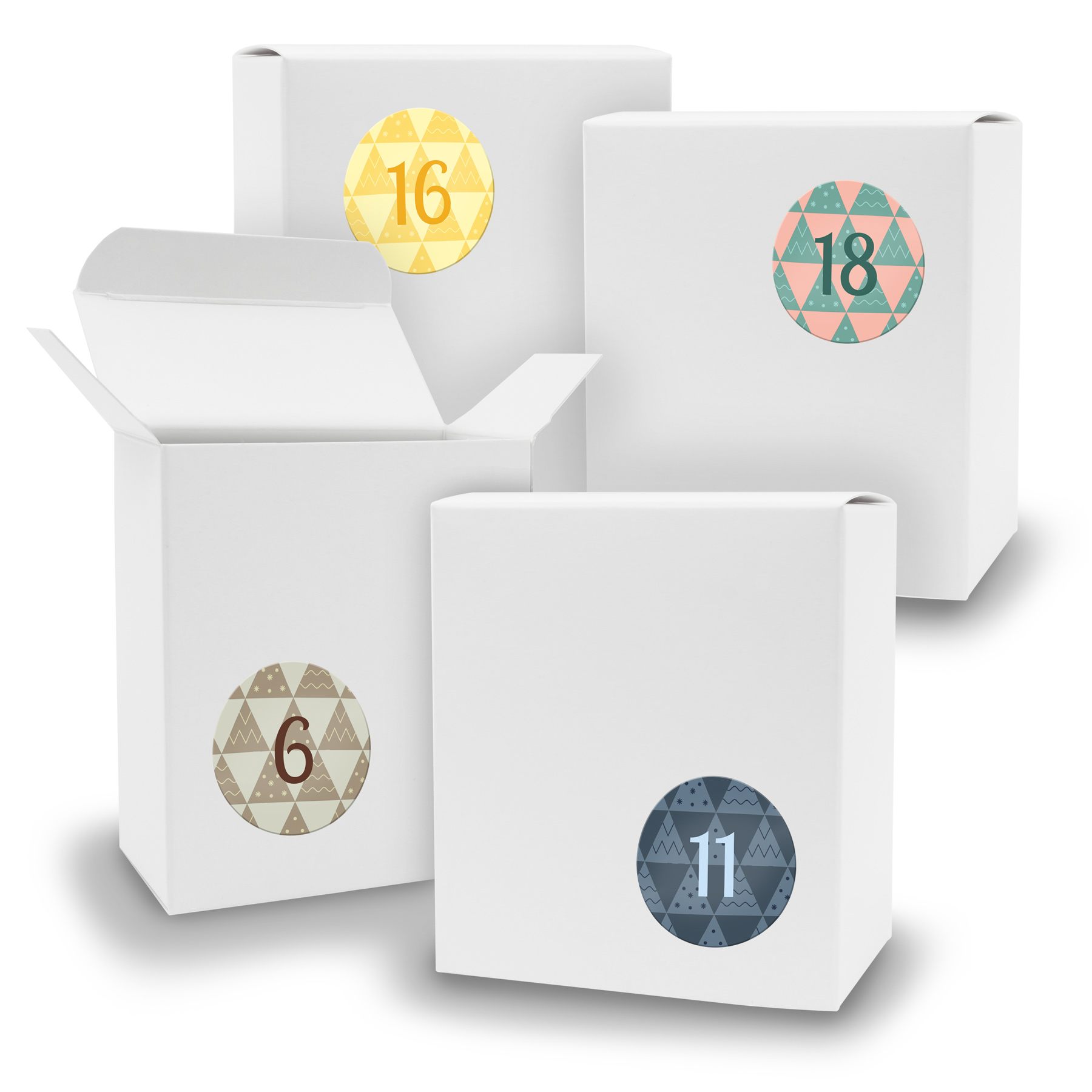 Adventskalender zum F�llen 24x Quader WEISS + Sticker V0...