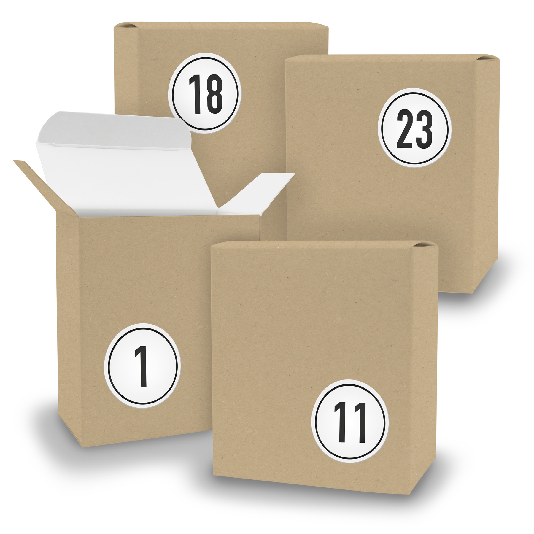 Adventskalender zum F�llen 24x Quader BRAUN + Sticker V0...