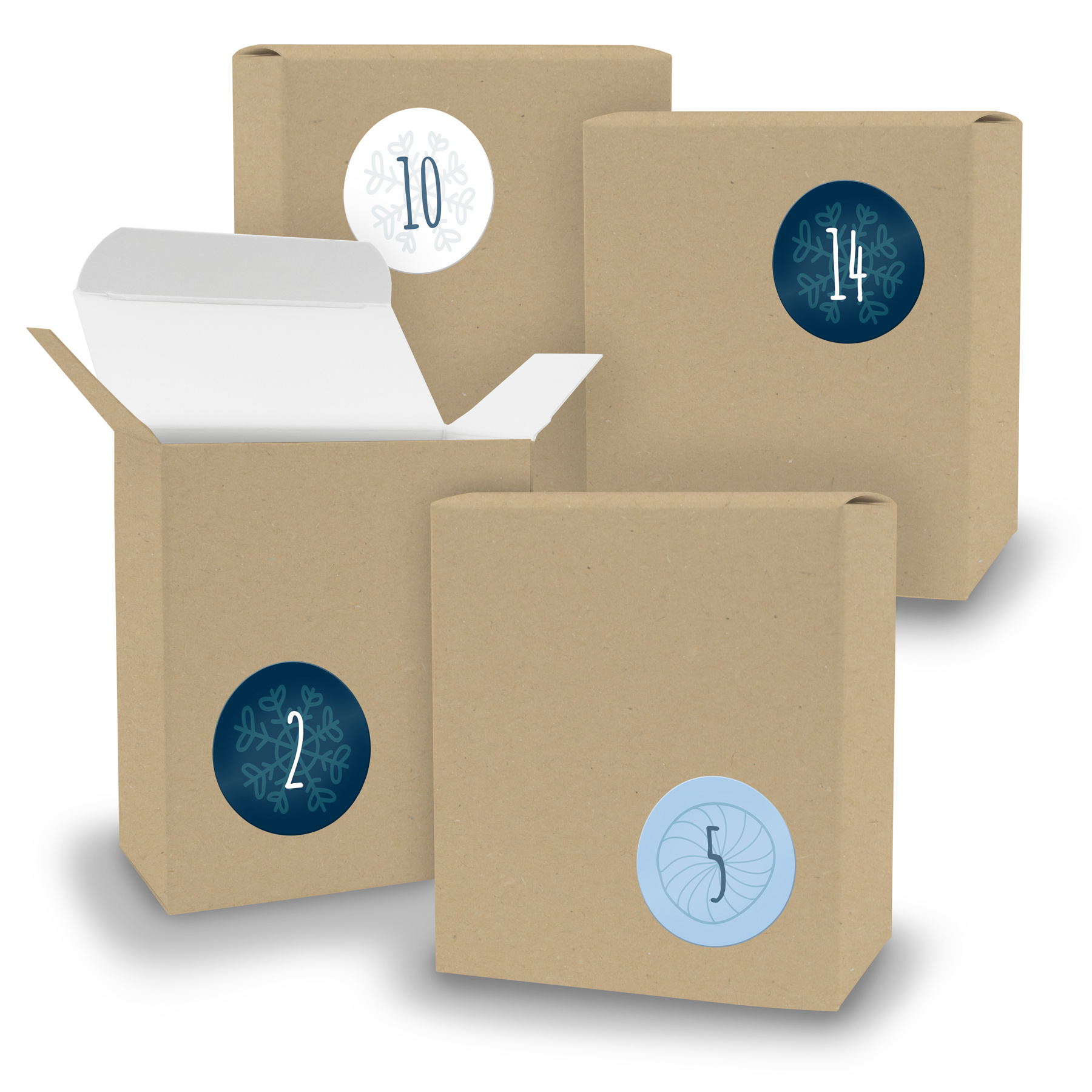 Adventskalender zum F�llen 24x Quader BRAUN + Sticker V0...