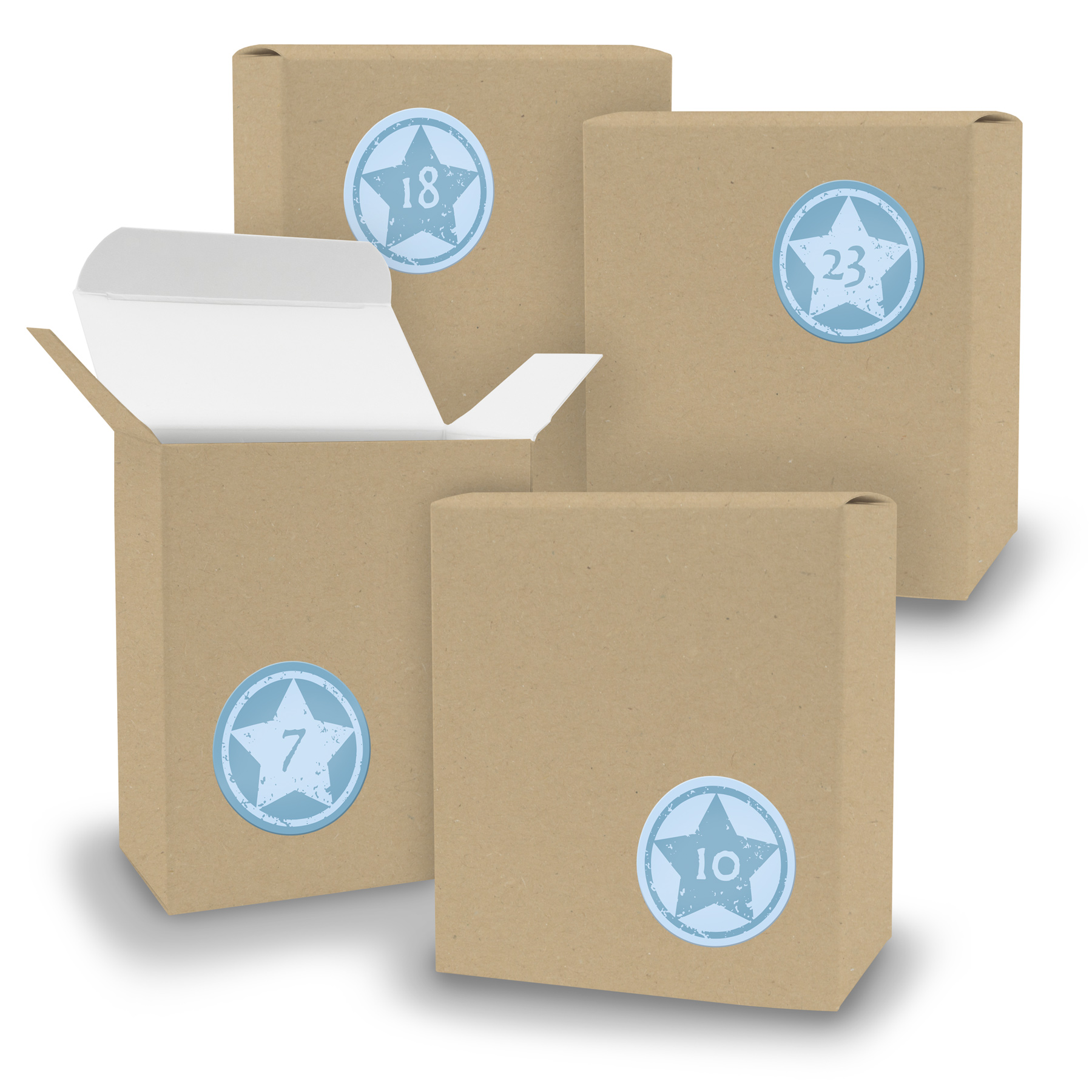 Adventskalender zum F�llen 24x Quader BRAUN + Sticker V0...
