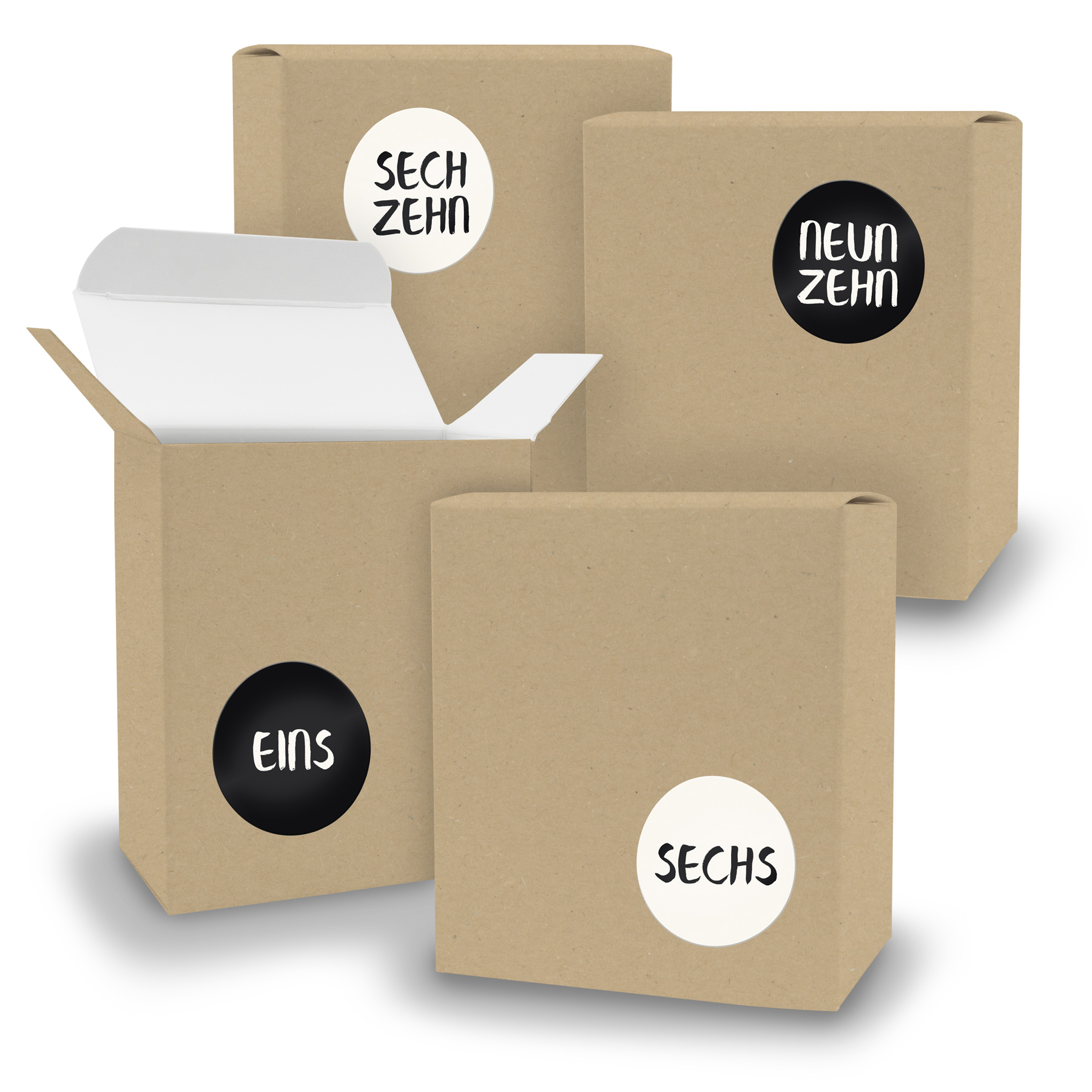 Adventskalender zum F�llen 24x Quader BRAUN + Sticker V0...