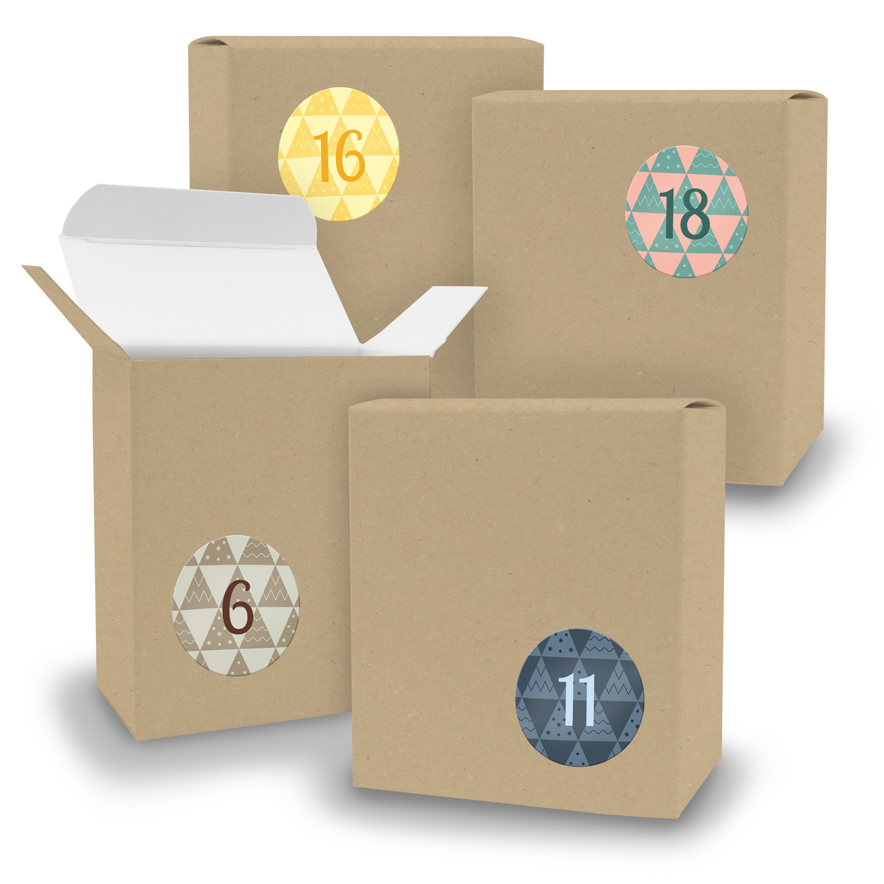 Adventskalender zum F�llen 24x Quader BRAUN + Sticker V0...