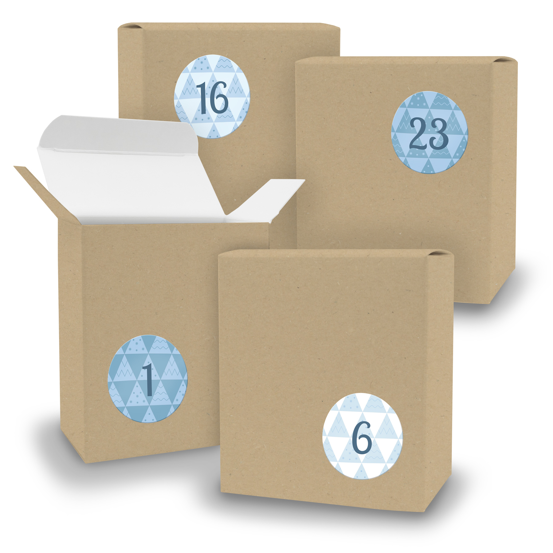 Adventskalender zum F�llen 24x Quader BRAUN + Sticker V0...