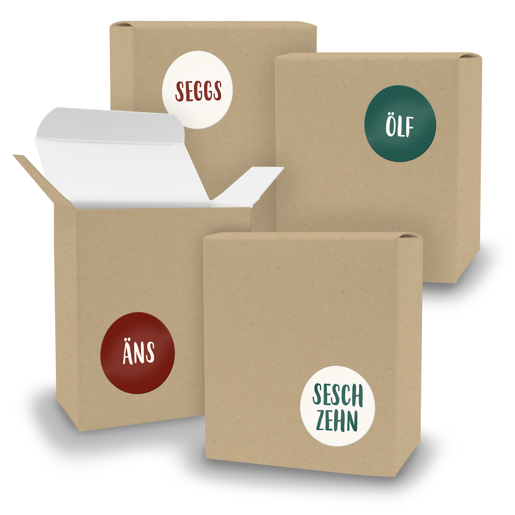 Adventskalender zum F�llen 24x Quader BRAUN + Sticker V0...