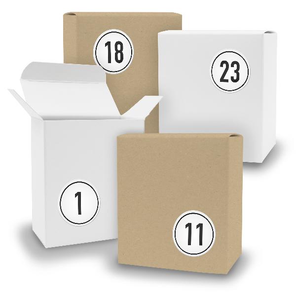 Adventskalender zum F�llen 24x Quader gemischt WEISS BRA...