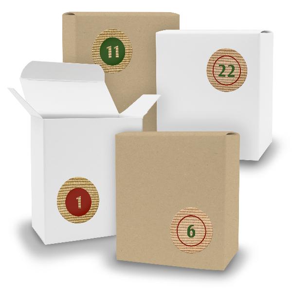 Adventskalender zum F�llen 24x Quader gemischt WEISS BRA...