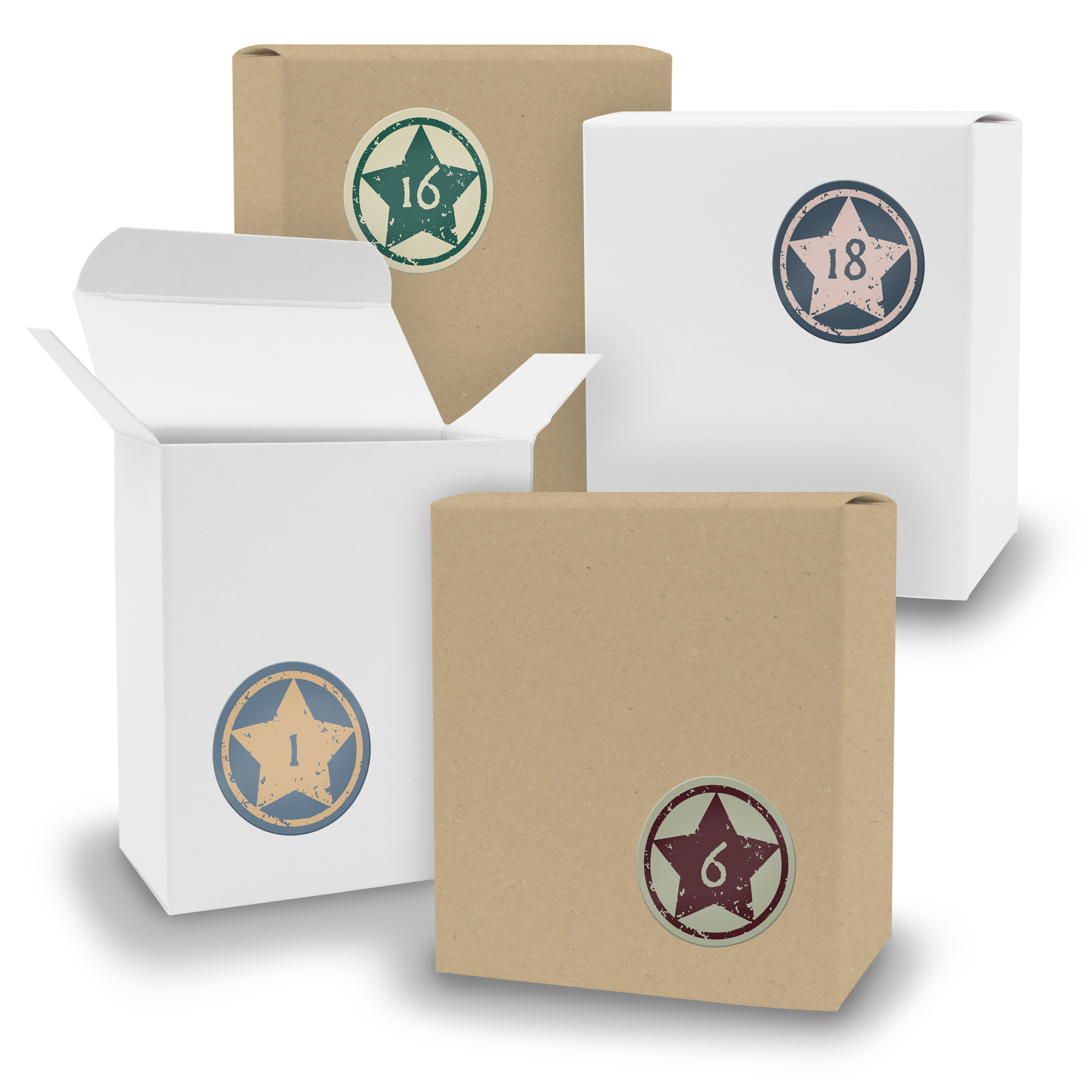 Adventskalender zum F�llen 24x Quader gemischt WEISS BRA...