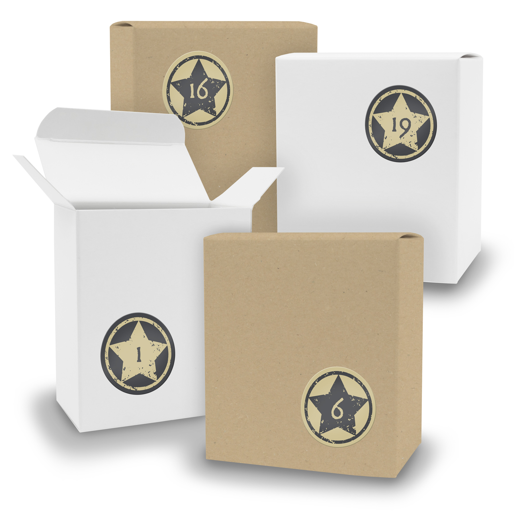 Adventskalender zum F�llen 24x Quader gemischt WEISS BRA...
