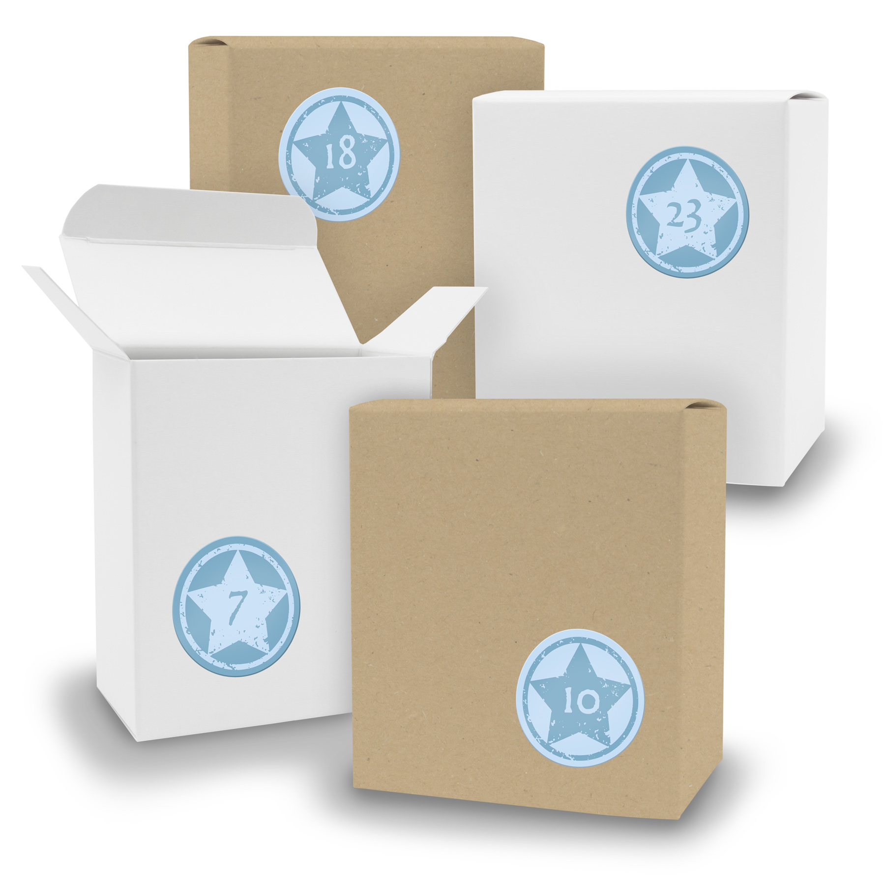 Adventskalender zum F�llen 24x Quader gemischt WEISS BRA...
