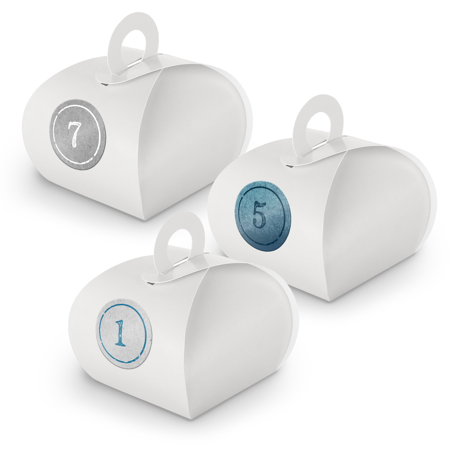 Adventskalender zum F�llen 24x Box mit Griff WEISS + Sti...
