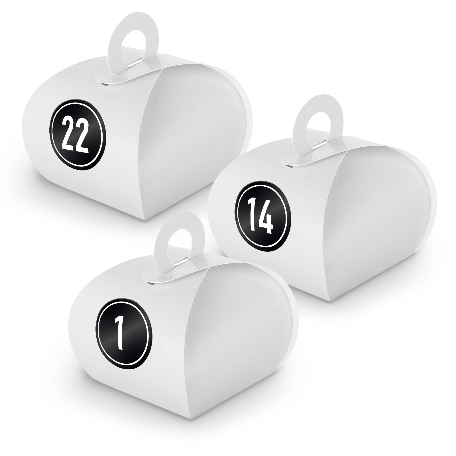 Adventskalender zum F�llen 24x Box mit Griff WEISS + Sti...