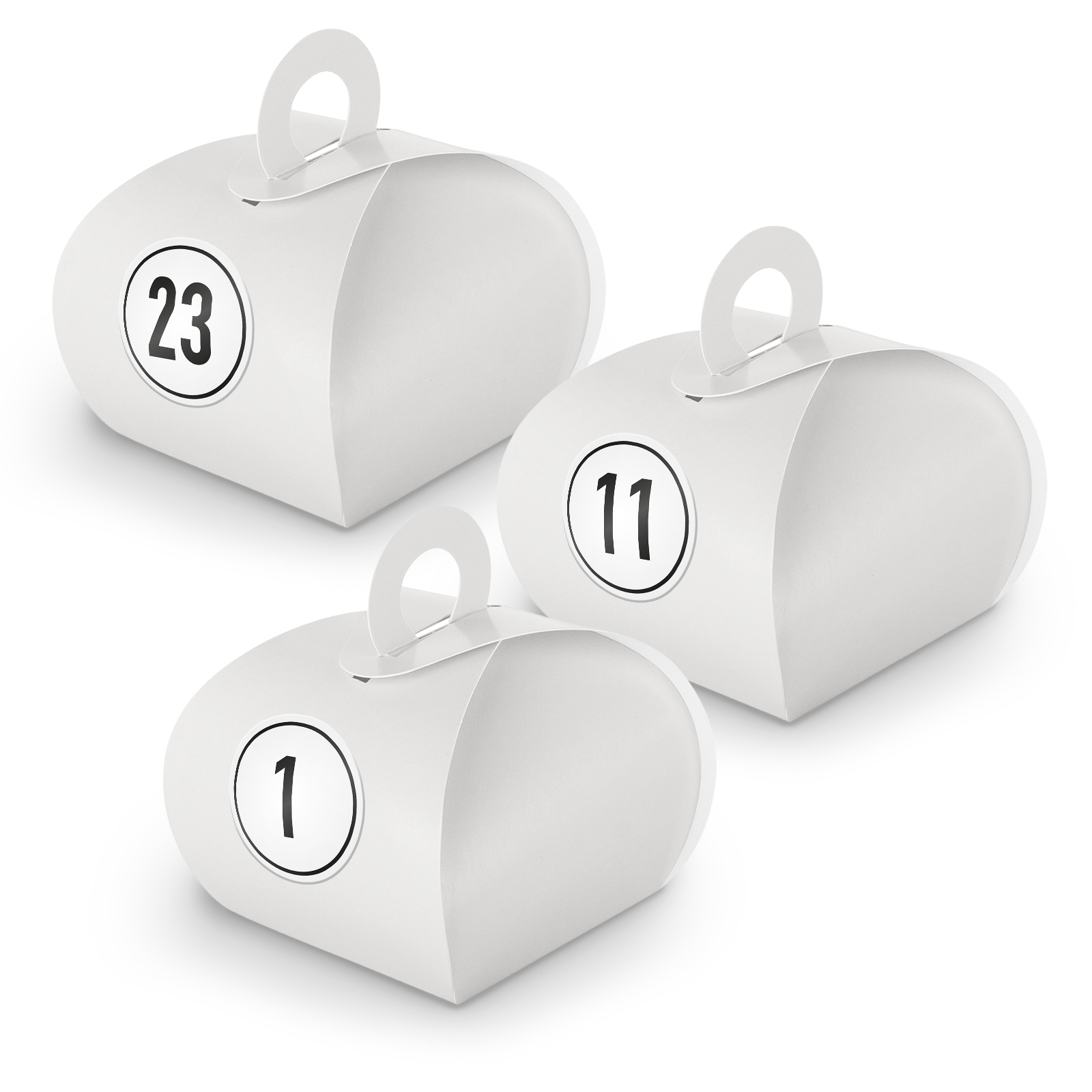Adventskalender zum F�llen 24x Box mit Griff WEISS + Sti...