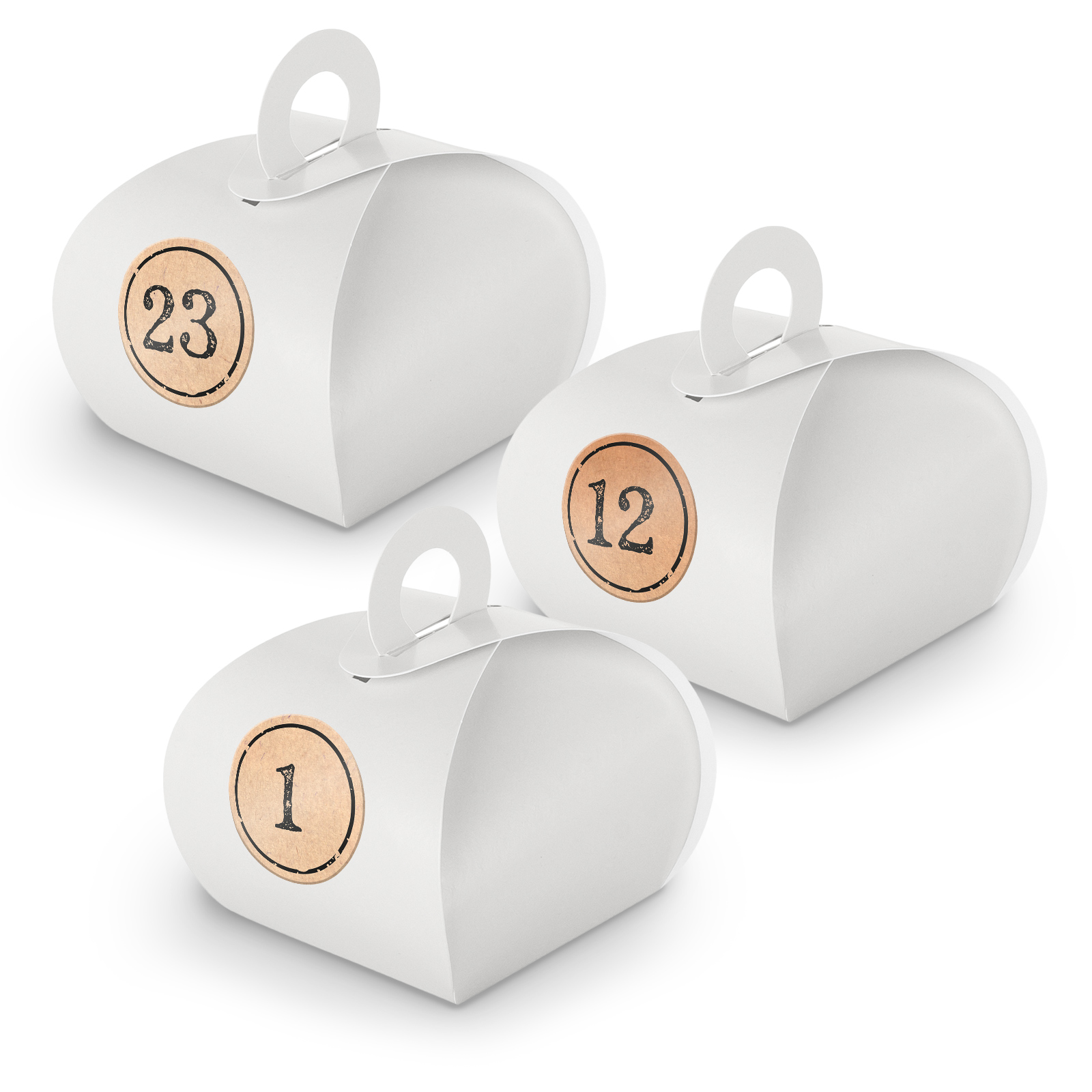 Adventskalender zum F�llen 24x Box mit Griff WEISS + Sti...