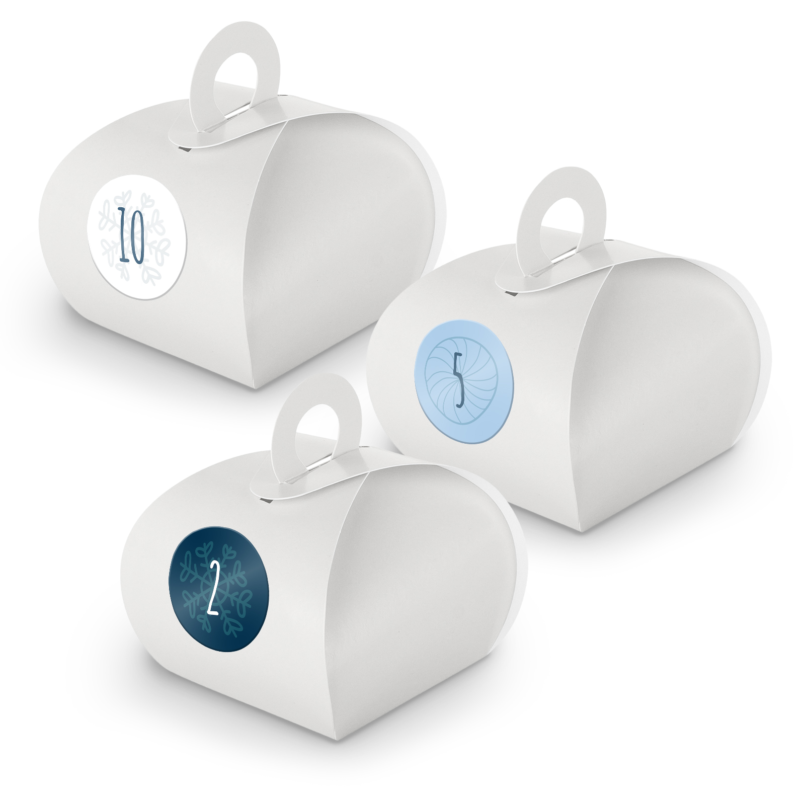 Adventskalender zum F�llen 24x Box mit Griff WEISS + Sti...