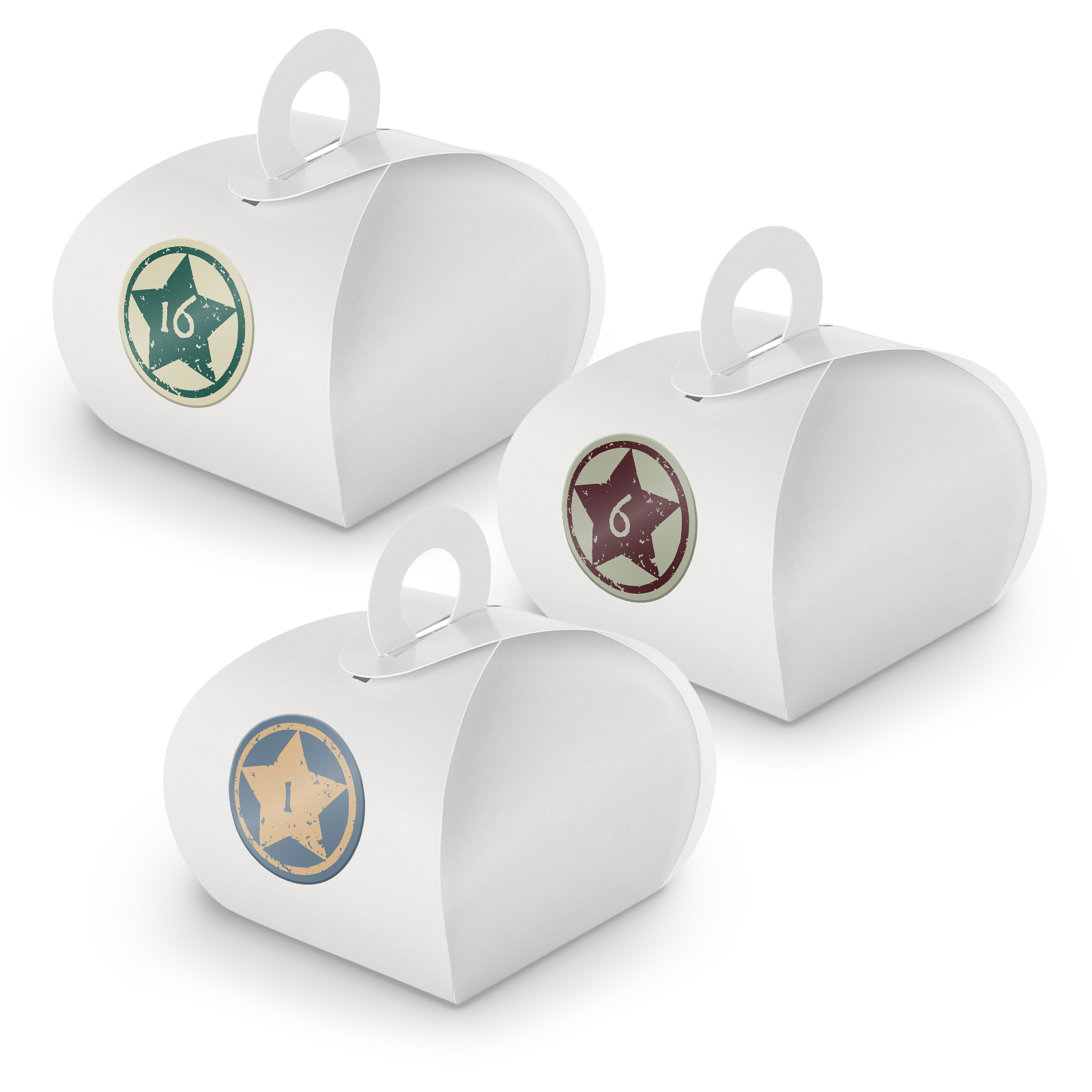 Adventskalender zum F�llen 24x Box mit Griff WEISS + Sti...