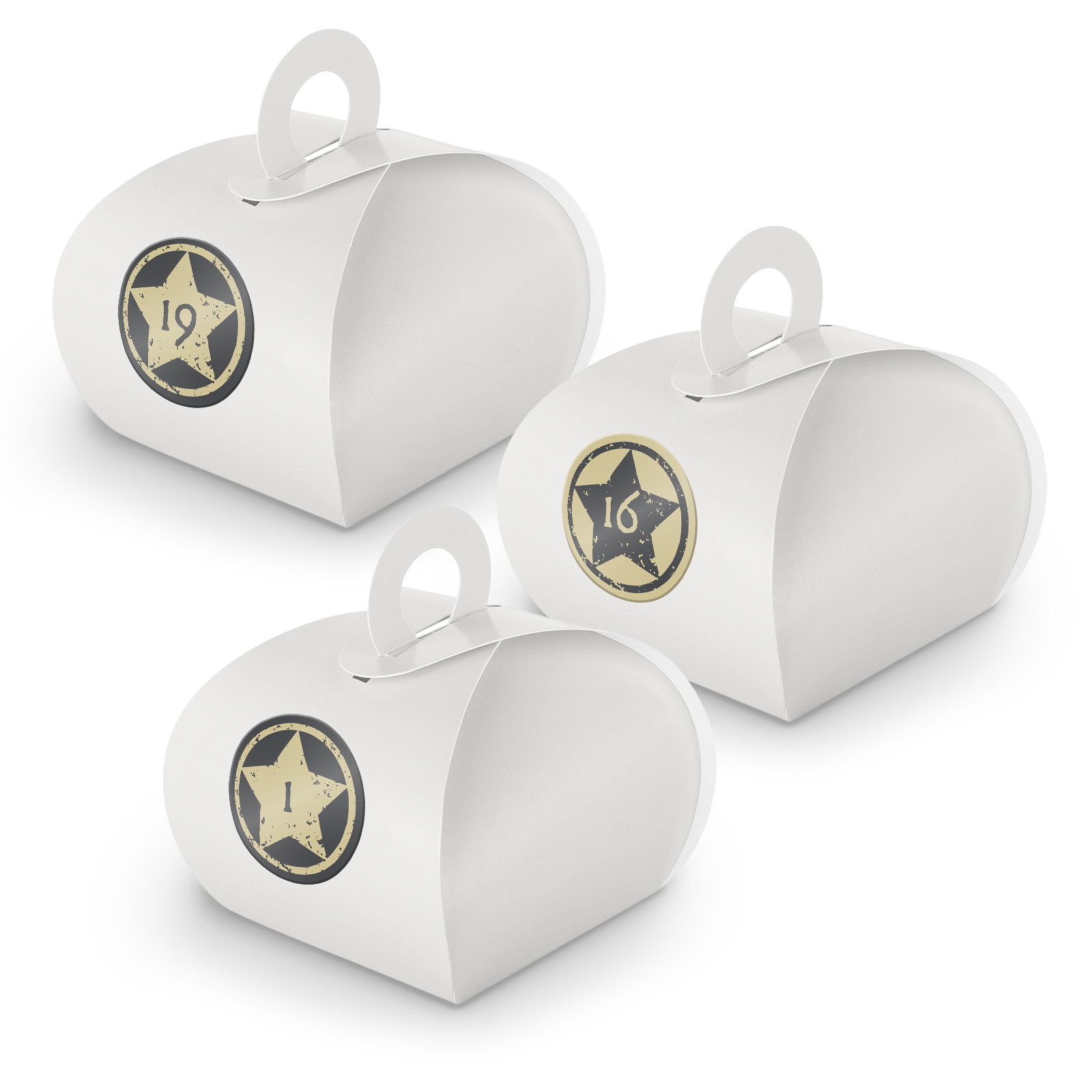 Adventskalender zum F�llen 24x Box mit Griff WEISS + Sti...