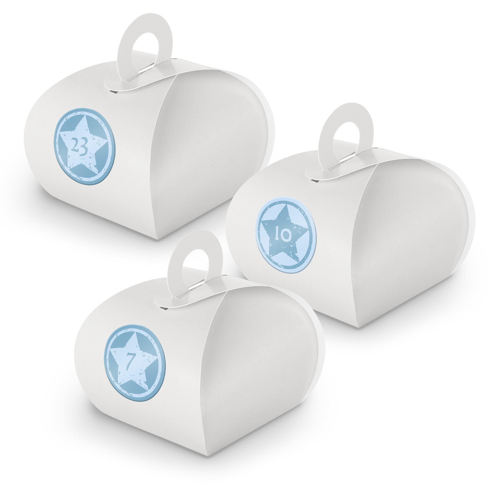 Adventskalender zum F�llen 24x Box mit Griff WEISS + Sti...