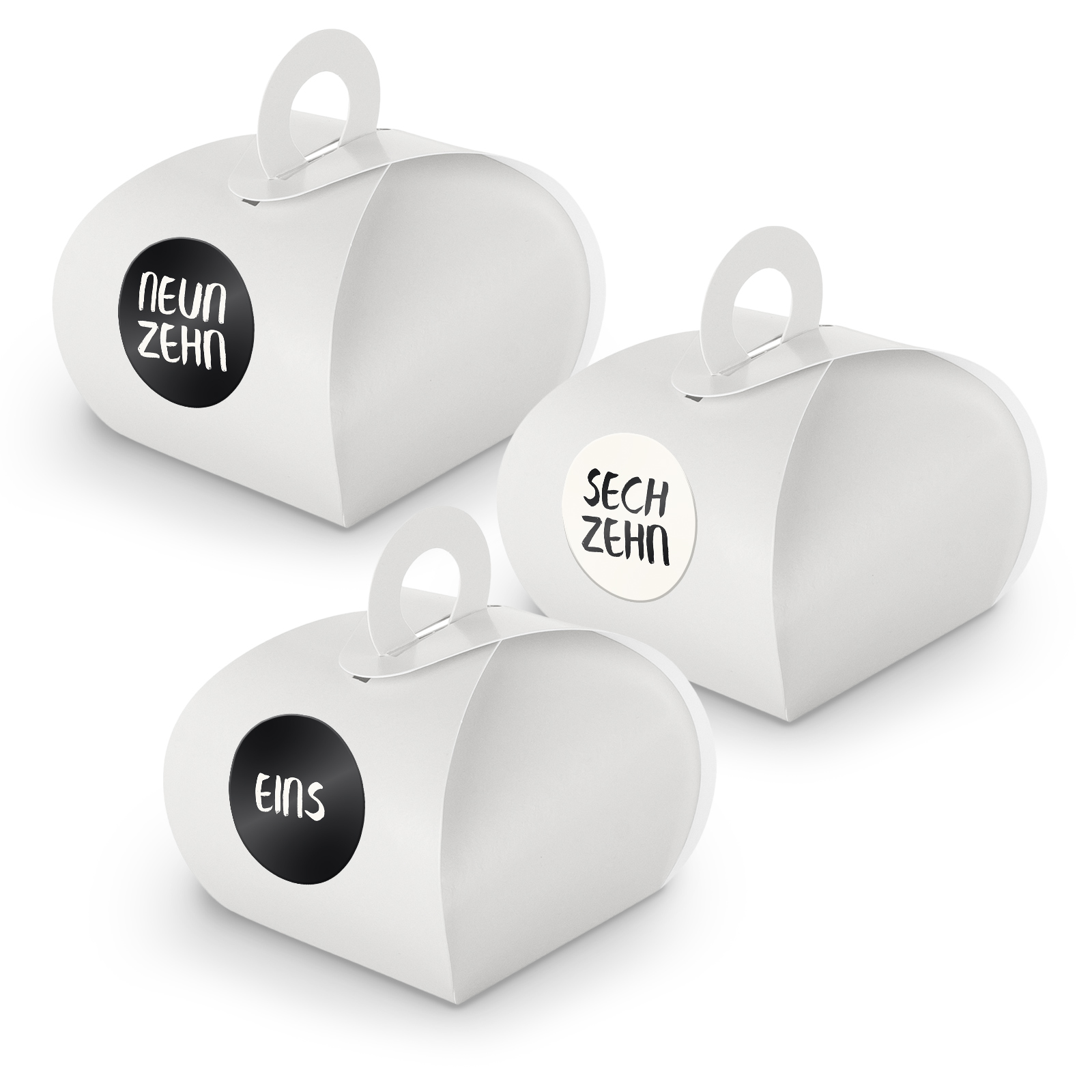 Adventskalender zum F�llen 24x Box mit Griff WEISS + Sti...