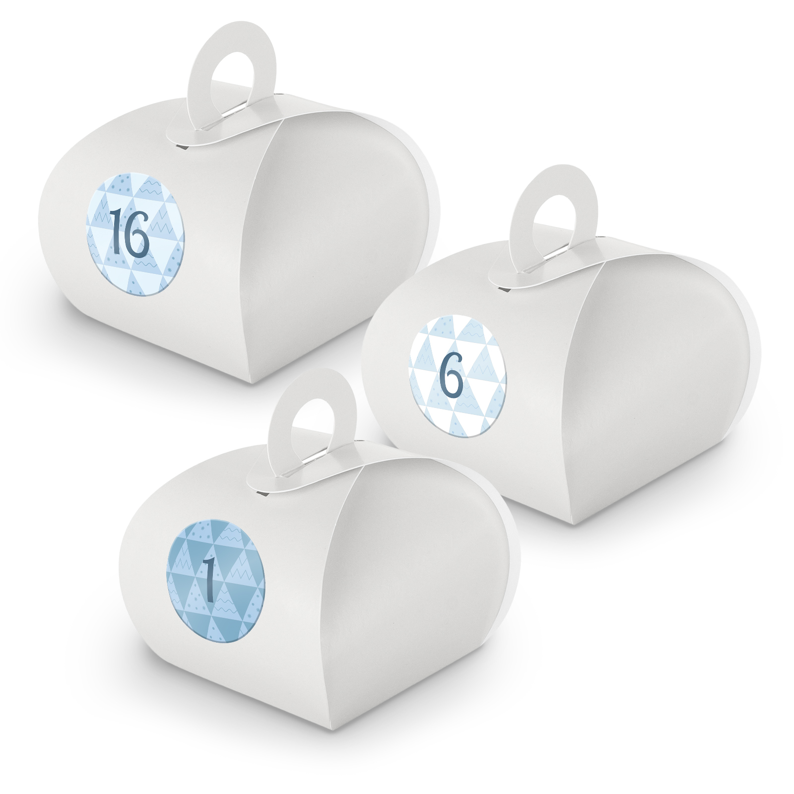 Adventskalender zum F�llen 24x Box mit Griff WEISS + Sti...