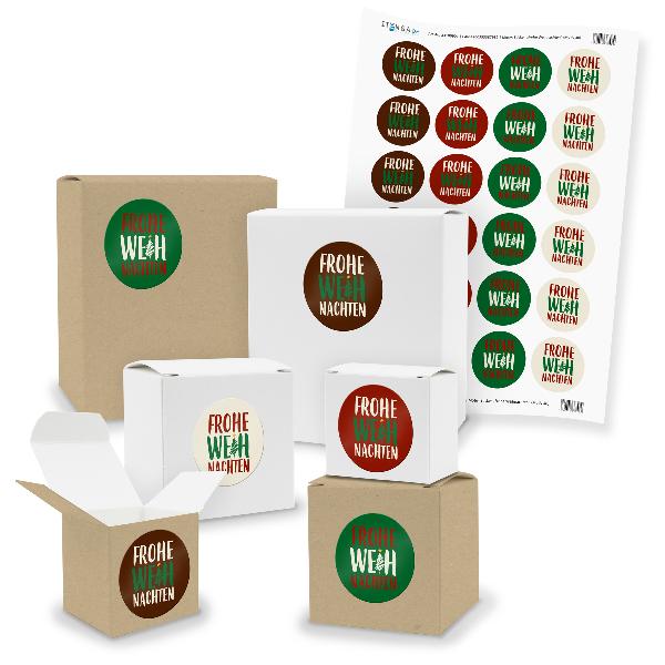 itenga SET 24x kleine Geschenkboxen mit Sticker Frohe We...